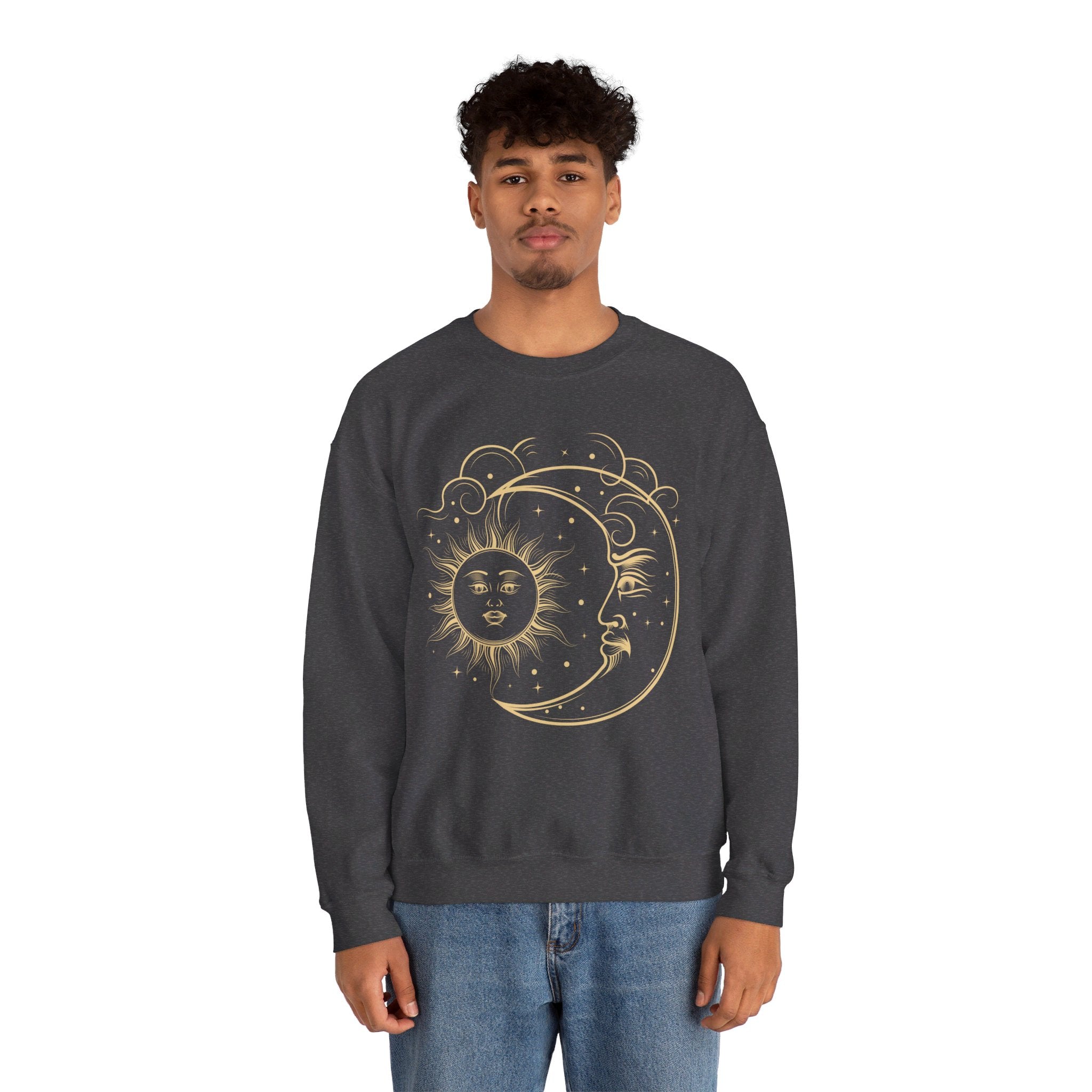 Sun and Moon Crewneck, Celestial Sweatshirt, Boho Sun and Moon Shirt, Hippie Hoodie, Retro Shirt, Vintage Style