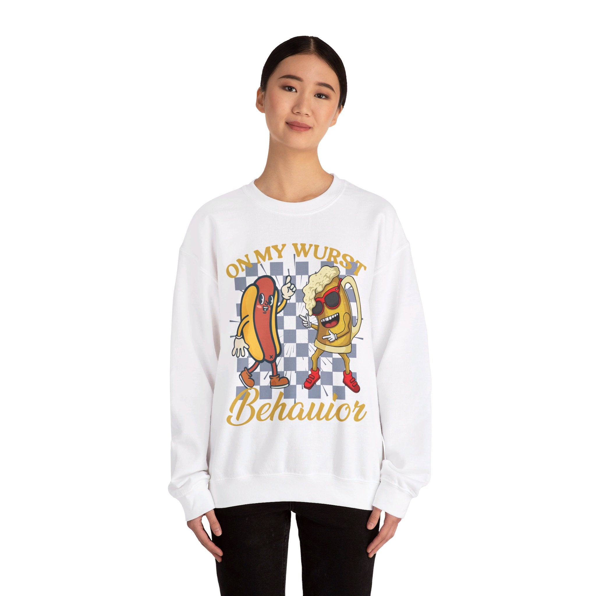 Funny Oktoberfest Sweatshirt, Wurst Behavior Schnitzel Faced Sweater, Group Drinking Shirts, Oktoberfest Shirts