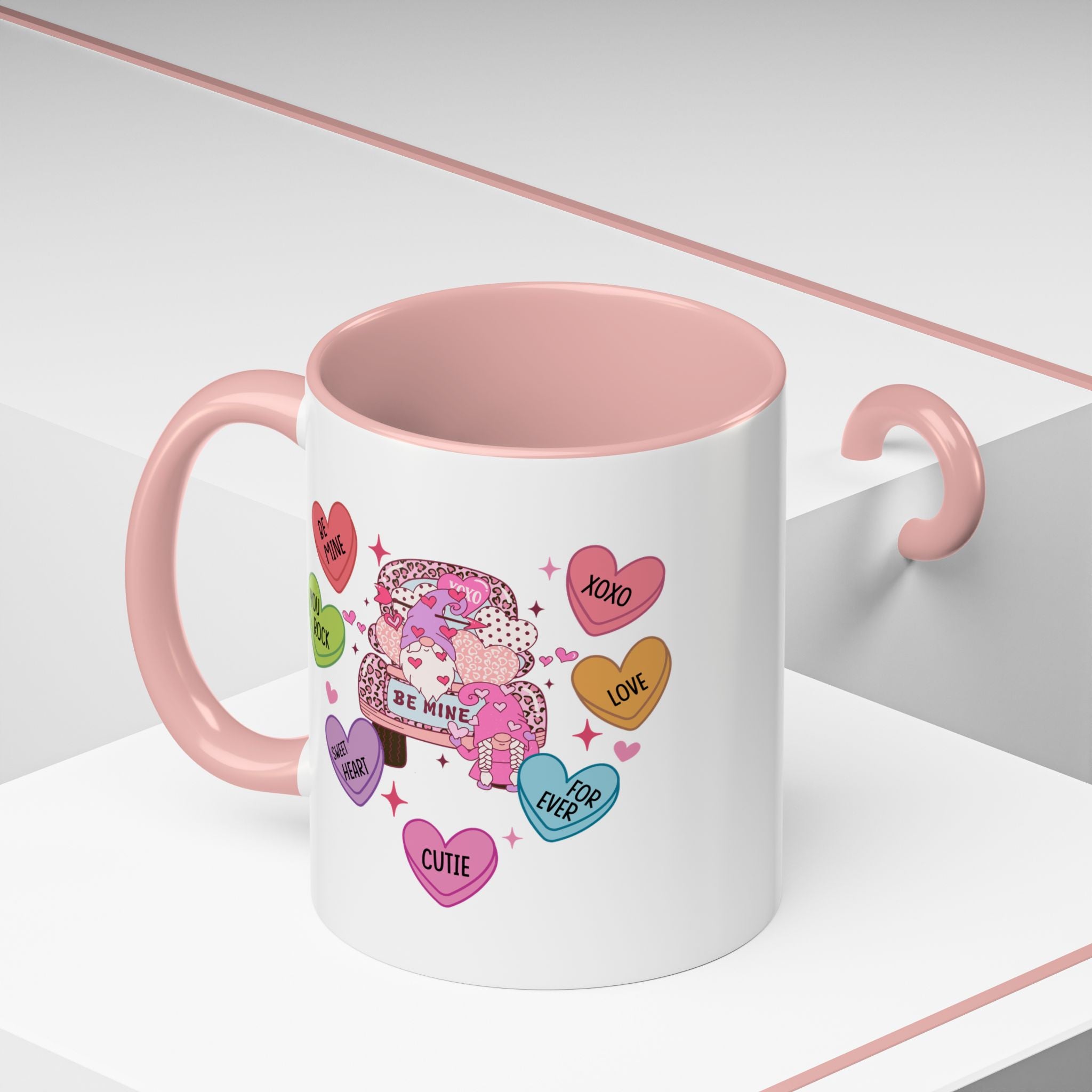 Candy Hearts Coffee Mug, Valentine's Conversation Hearts Mug, Valentines Day Coffee Mug, 15 oz 11 oz Mug, Pink Hearts Coffee Mug, Valentines Kitchen, Gift for Her