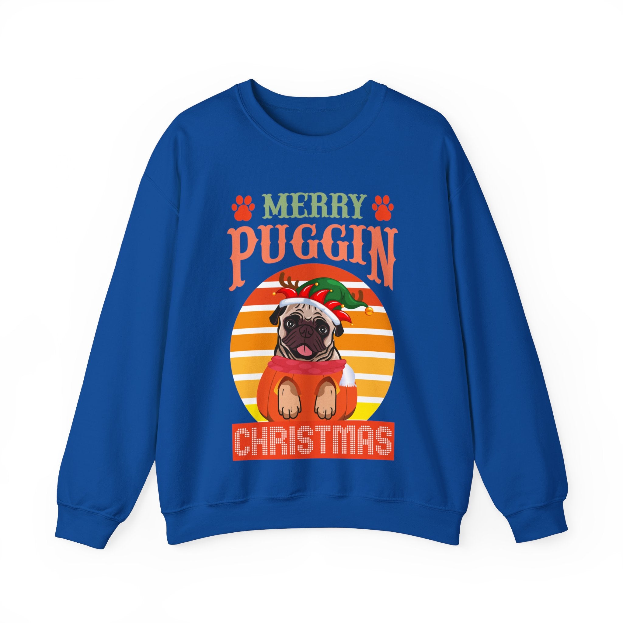 Pug Christmas Sweatshirt, Dog Lover Gift, Holiday Sweaters, Christmas Pugs Shirt, Pug In Santa Hat, Dog Mom Shirt, Santa Pug Shirt