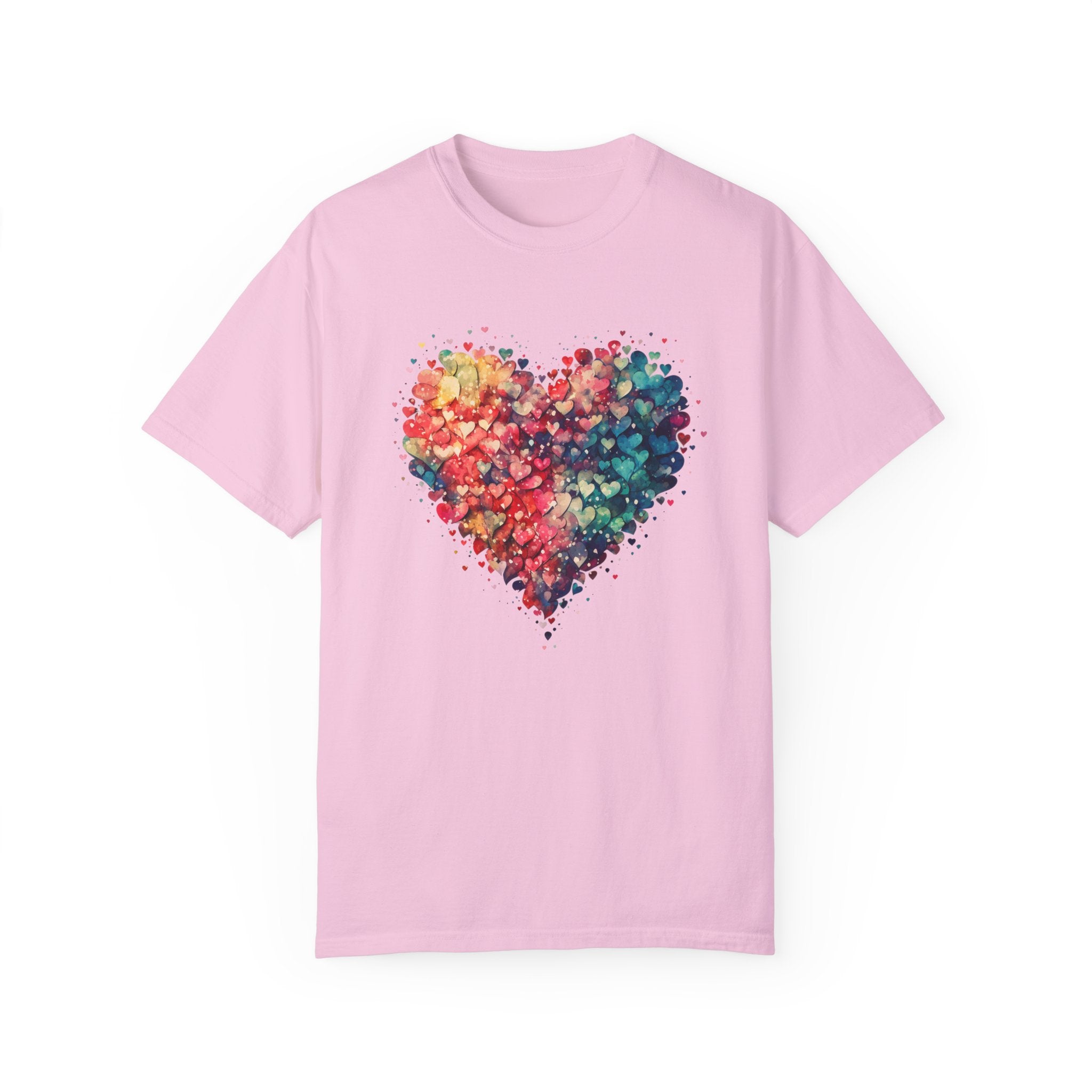 Valentines Watercolor Hearts Shirt, Comfort Color Valentines Day Shirt, Womens Valentines Day Gift, Cute Heart Valentines Love Shirt