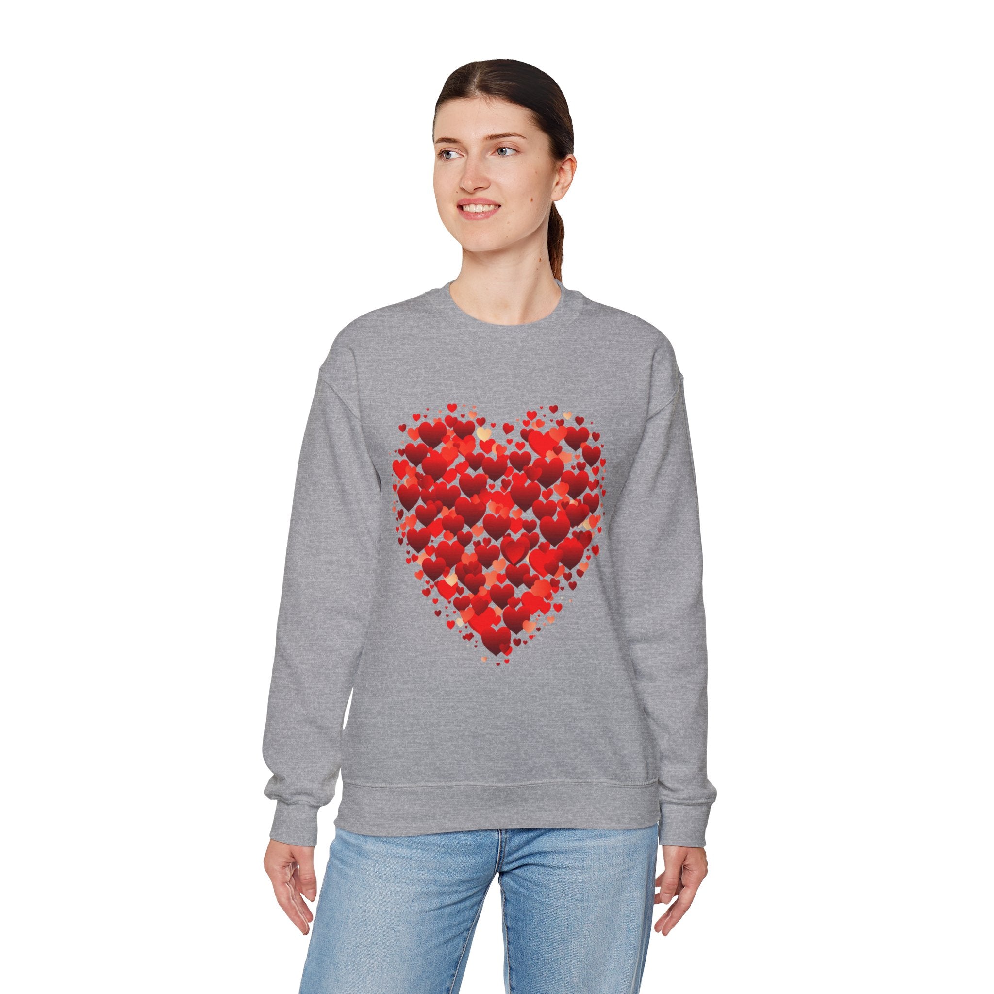 Valentines Day Cute Heart Sweatshirt, Valentines Shirt, Valentines Double Heart Sweatshirt, Red Heart Sweater, Valentines Love Shirt, Love Sweater
