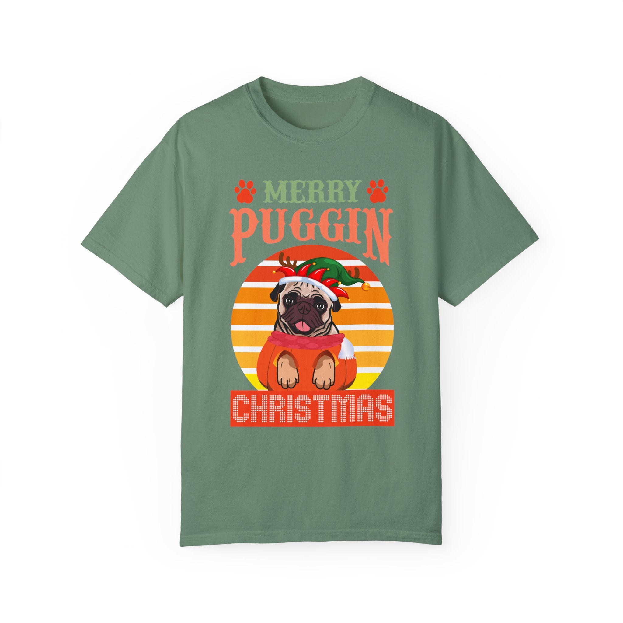 Merry Puggin Christmas Tshirt, Holiday Santa Pug Shirt, Santa Pug Shirt, Christmas Pug Shirt, Pug In Santa Hat