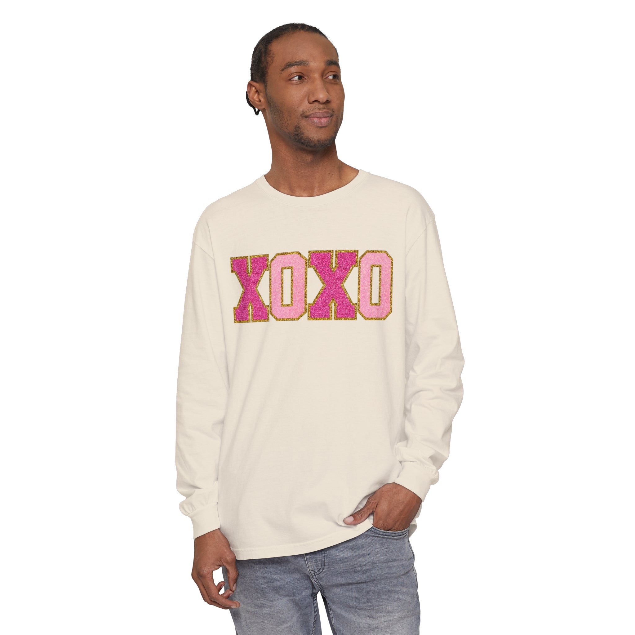 Long Sleeve XOXO Shirt, Valentines Day, Pink XOXO Long Sleeve, Valentines Day XOXO Hearts Shirt