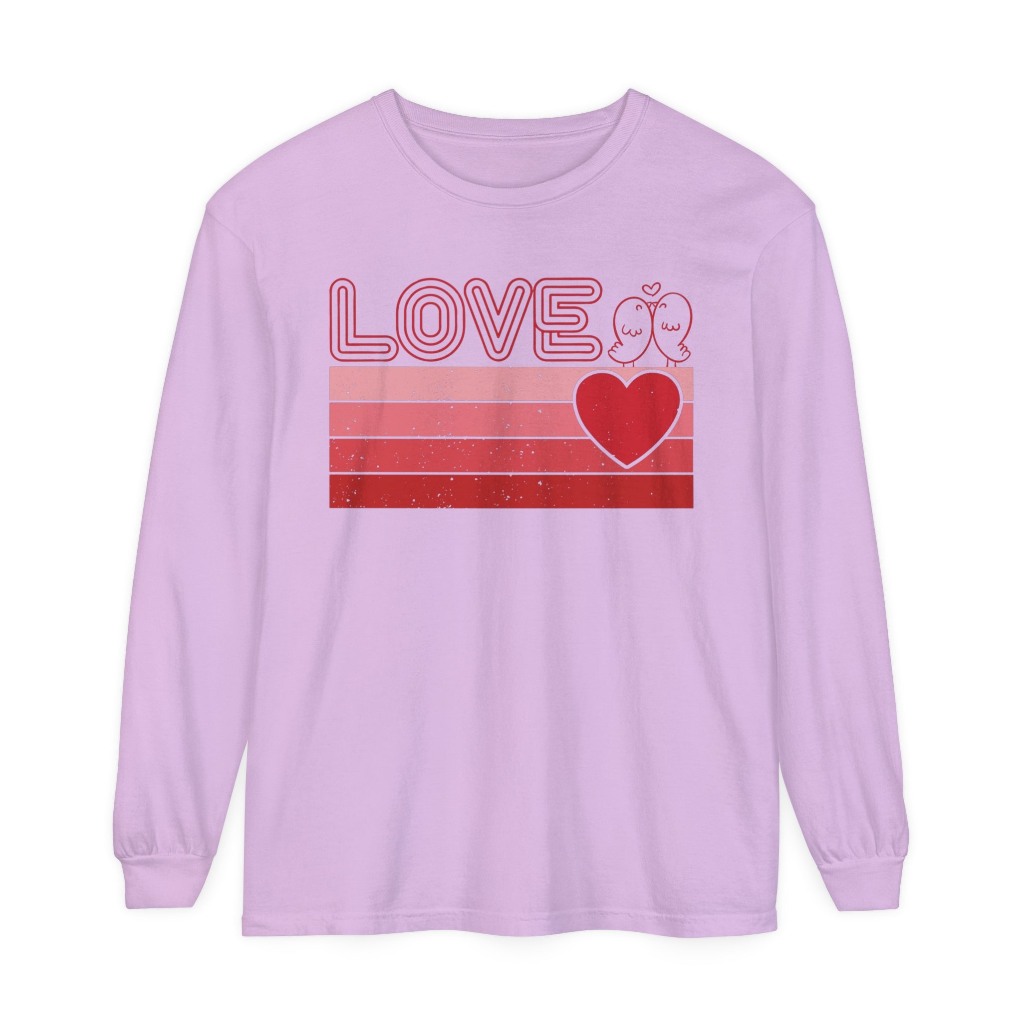 Retro Love Valentines Day Long Sleeve T-Shirt, Valentines Day Shirts For Woman, Heart Shirt, Cute Valentine Shirt, Valentines Day Gift, Valentines Gift