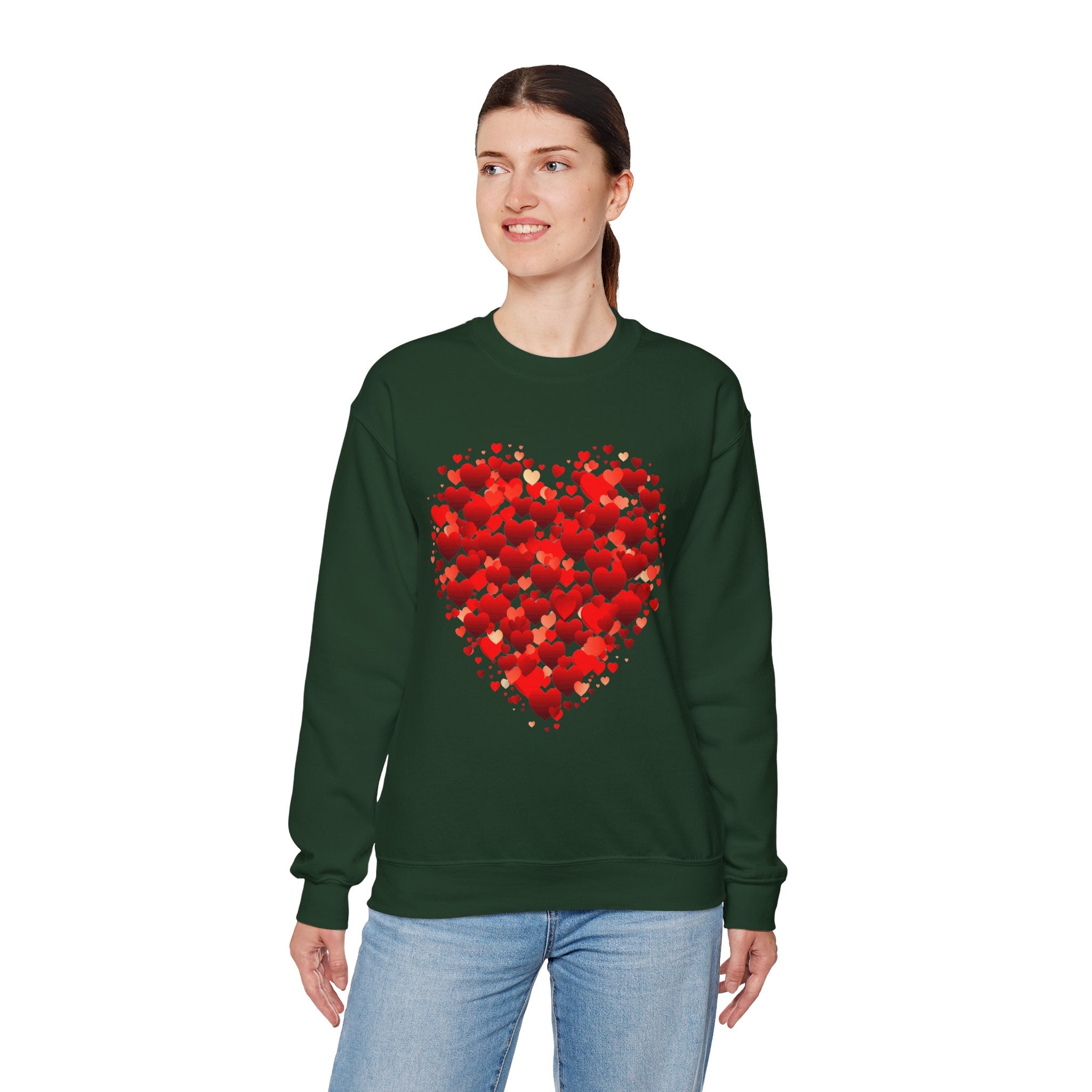 Valentines Day Cute Heart Sweatshirt, Valentines Shirt, Valentines Double Heart Sweatshirt, Red Heart Sweater, Valentines Love Shirt, Love Sweater