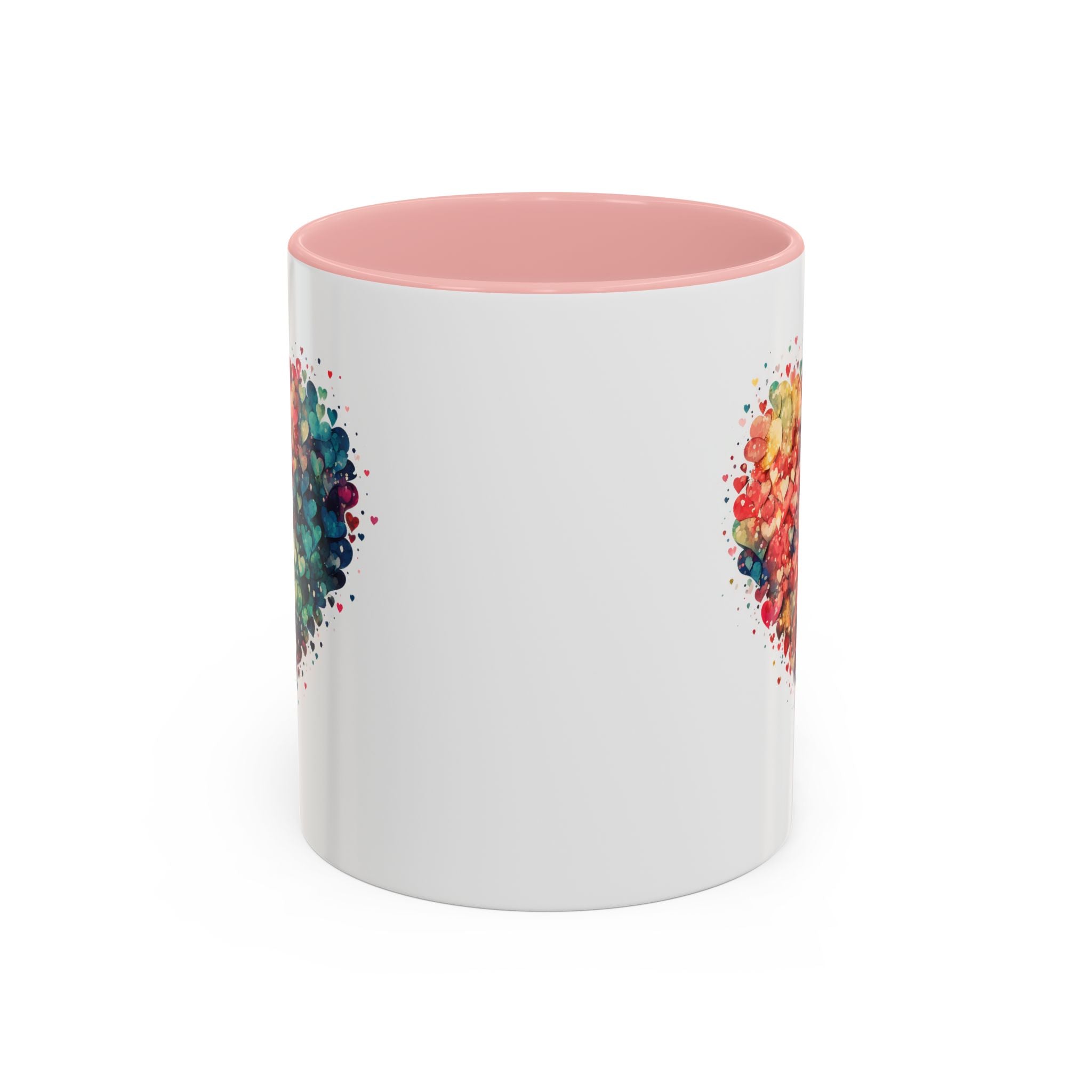Watercolor Heart Coffee Mug, Heart Mug, Two-Tone Coffee Mugs, 11oz & 15oz Mug, Watercolor Heart Mug