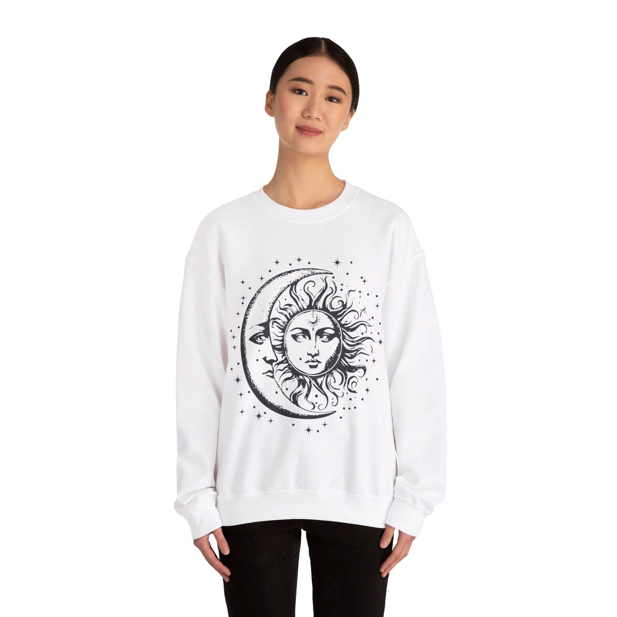 Sun and Moon Sweatshirt, Celestial Crewneck, Boho Sun and Moon Shirt, Hippie Hoodie, Retro Shirt, Vintage Style