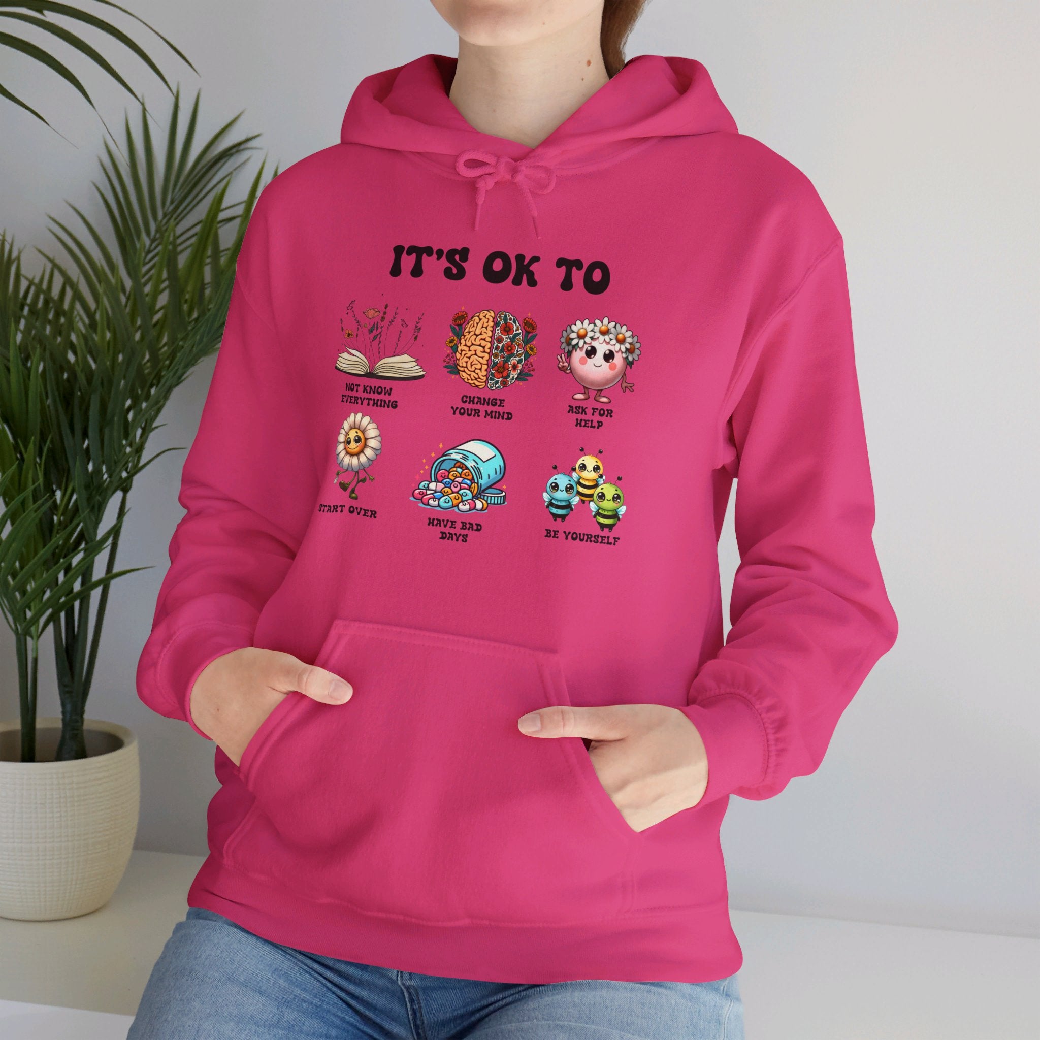 Mental Health its ok to be yourself, Teacher Hoodie, School Counselor, Positive affirmations, Therapist SPED Teacher SLP saying Hoodie