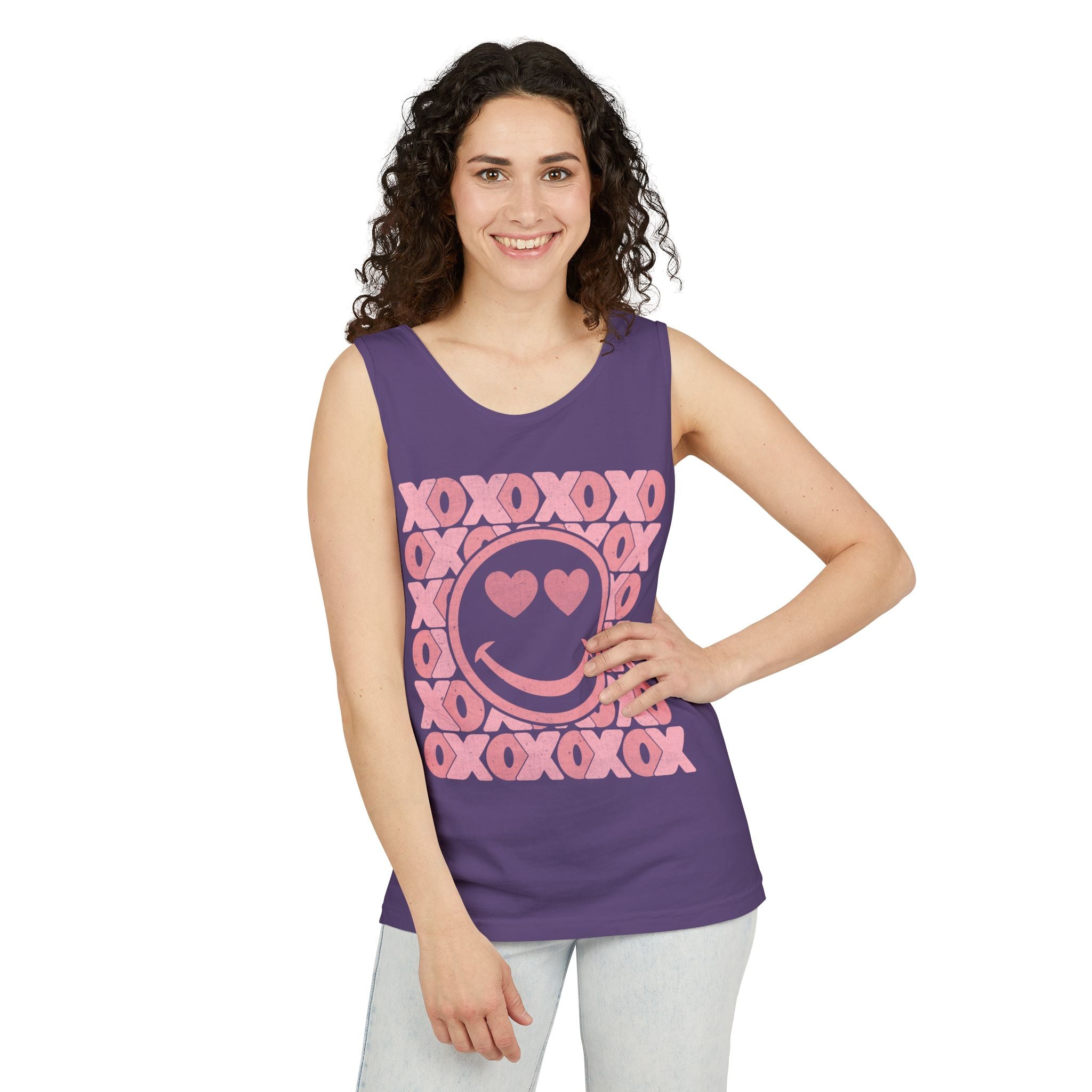 XOXO Smiley Face Tank Top, Valentine Heart Shirt, Love T-Shirt, XOXO Happy Smiley Face Tank Top, Valentines Day Gift, XOXO Heart Tee