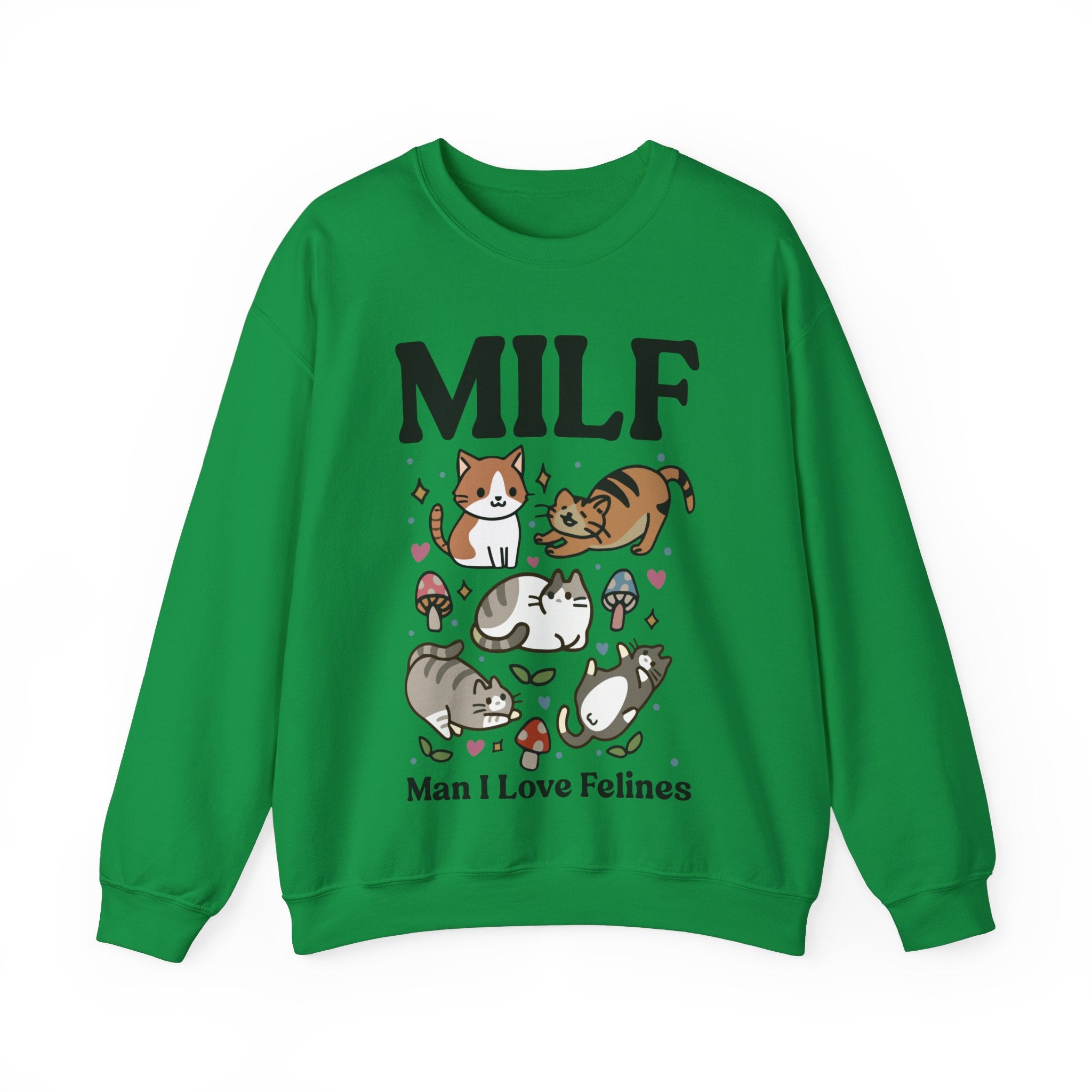 MILF Funny Sweatshirt, Man I Love Felines, Cat Lover Gift, Cat Lover Shirt, Cat Person Gifts, Cat Person Shirt, Mom Shirt Gift, Retro Cat Sweater