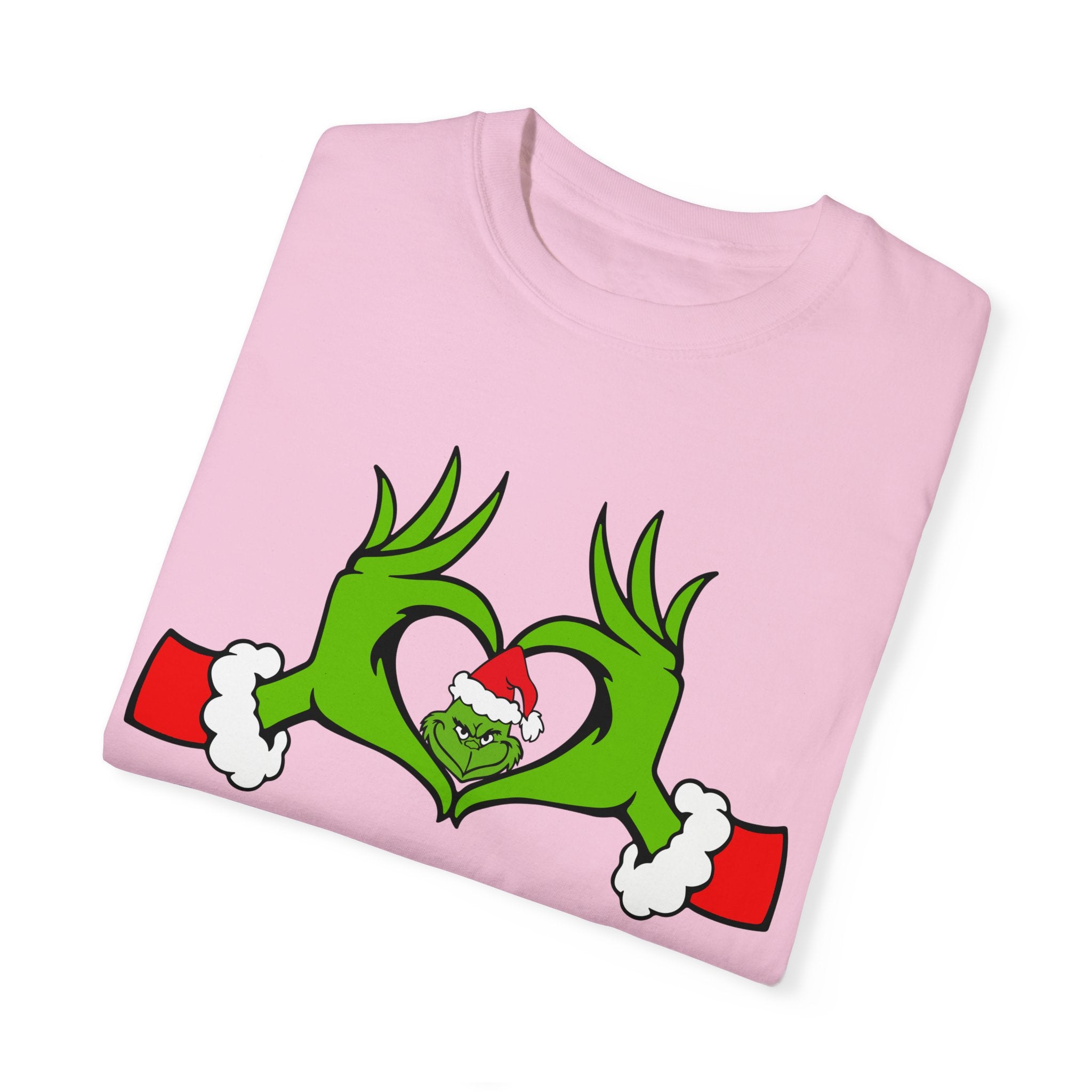 Grinch Heart Hands Graphic Tees, Grinch T-Shirt, Christmas Shirt, Xmas Clothing, Holiday T Shirts, Christmas Gifts, Christmas Party Shirt, Grinchmas T-shirt