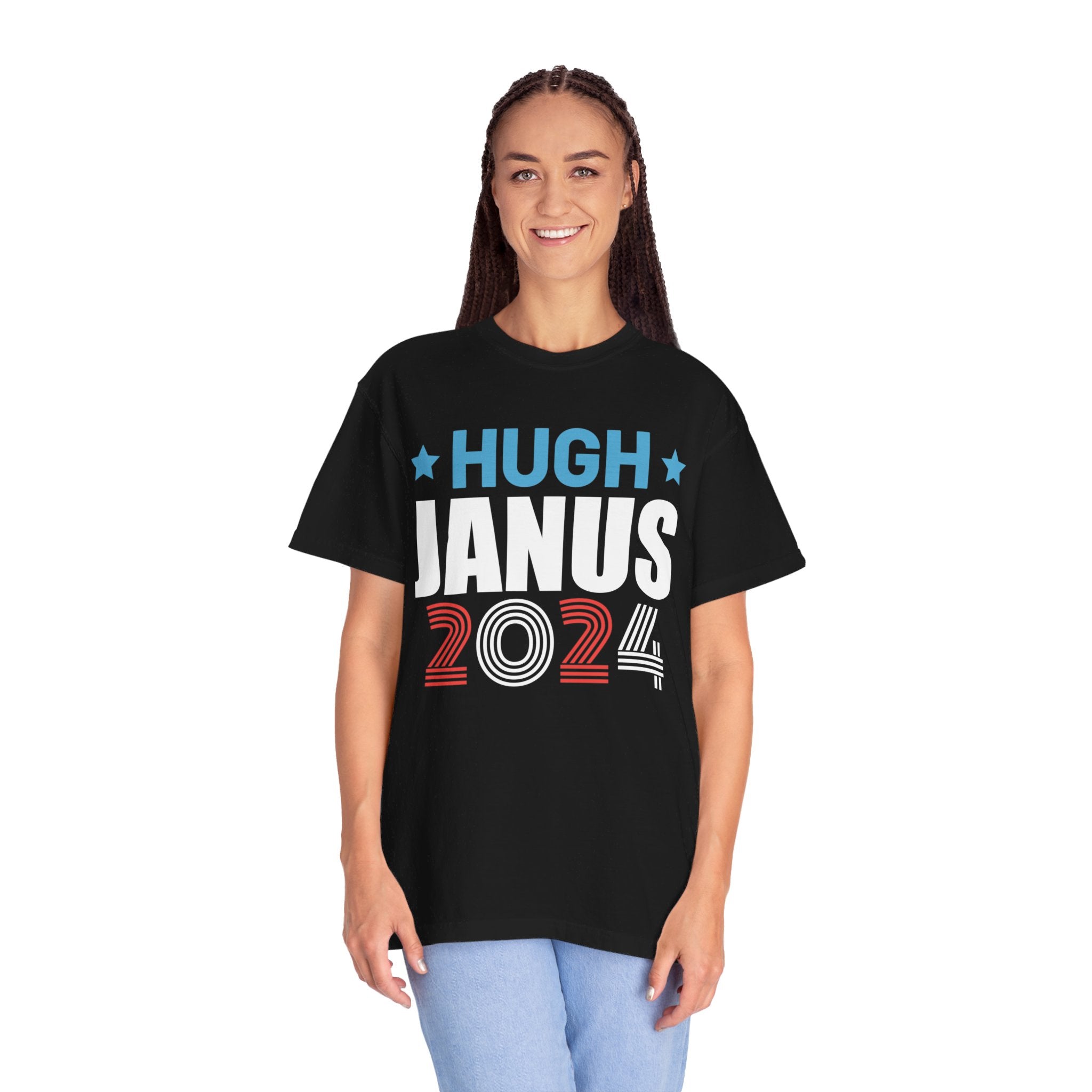 UNIDAZE Hugh Janus Hilarious Funny Political Unisex T-shirt Printify 2024 election tee 4th of july gift tee american politics barry mccockiner Cotton Crew neck dad gift DTG enorma scox funny election shirt funny political funny politics hilarious political hugh janus Men's Clothing offensive shirts Oversized political humor T-shirts TikTok Unisex usa political shirts Women's Clothing