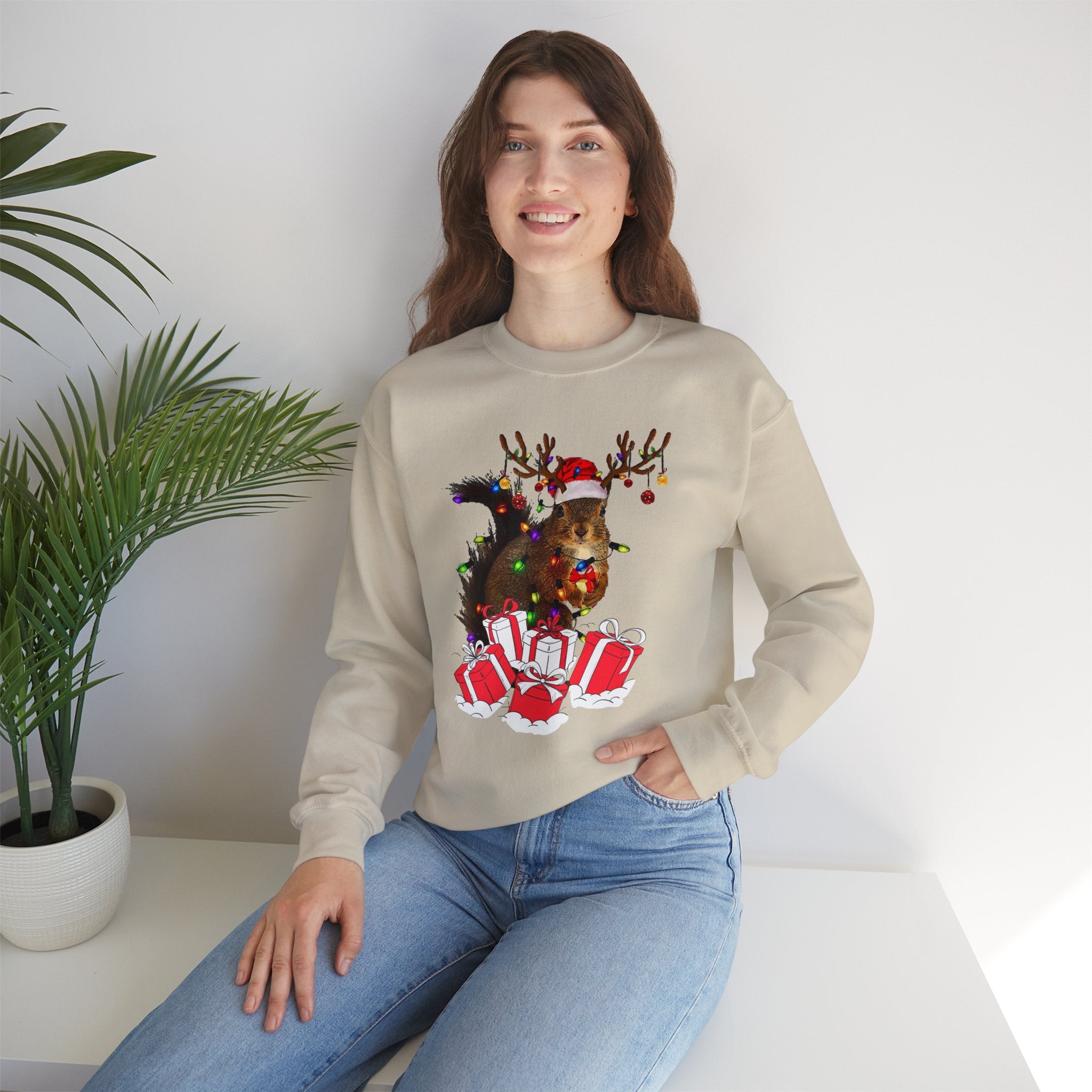 Christmas Squirrel Lights Sweatshirt, Christmas Sweatshirt, Funny Christmas Sweat, Christmas Gift Sweater, Holiday Crewneck