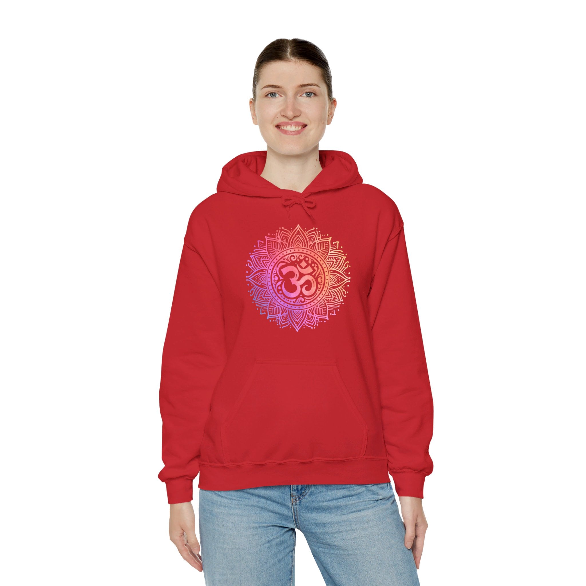 Sri Ohm Mandala Hoodie Om Yoga Meditation Spiritual Shirt Sacred Geometry Boho Unisex Hooded Flleece Sweatshirt