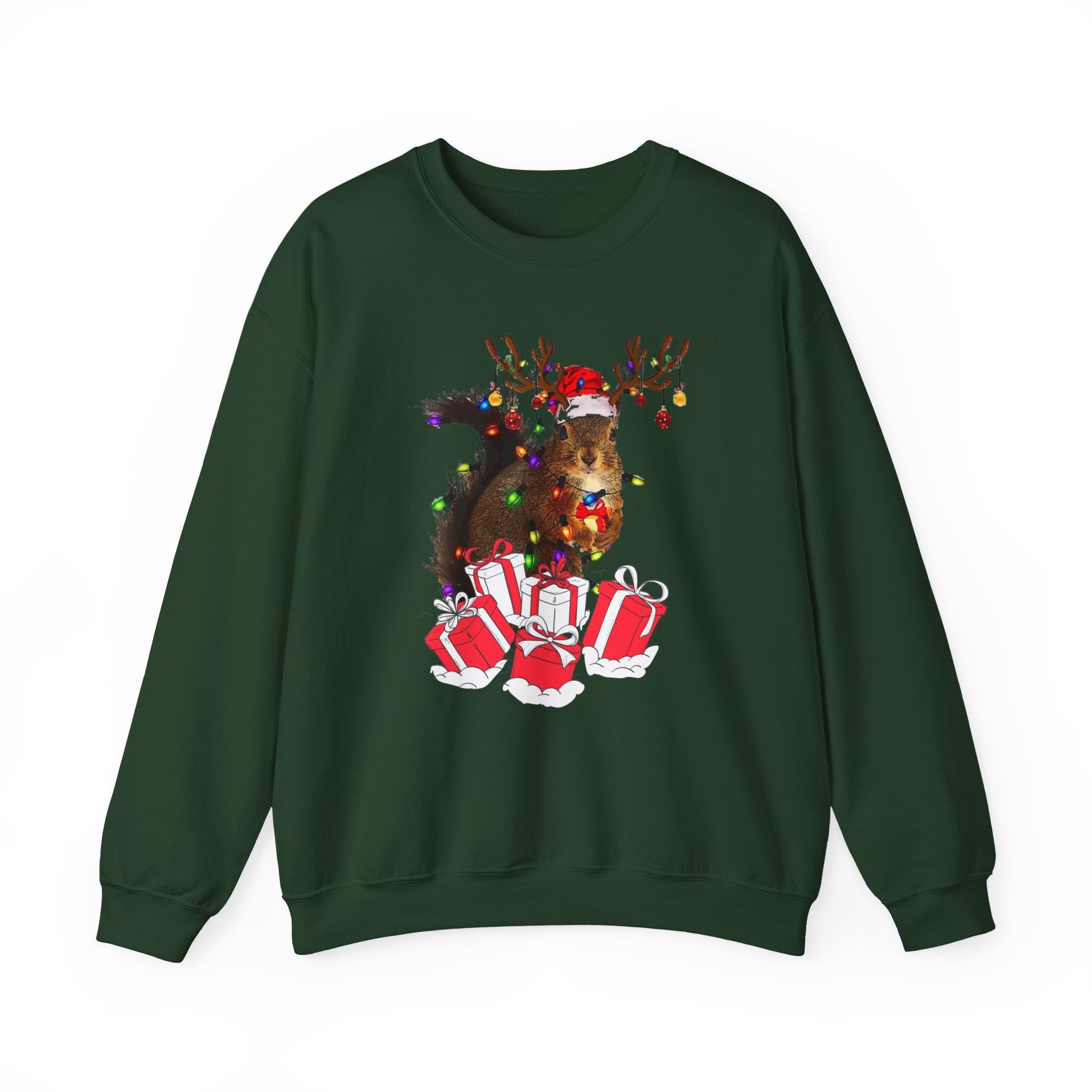 Christmas Squirrel Lights Sweatshirt, Christmas Sweatshirt, Funny Christmas Sweat, Christmas Gift Sweater, Holiday Crewneck