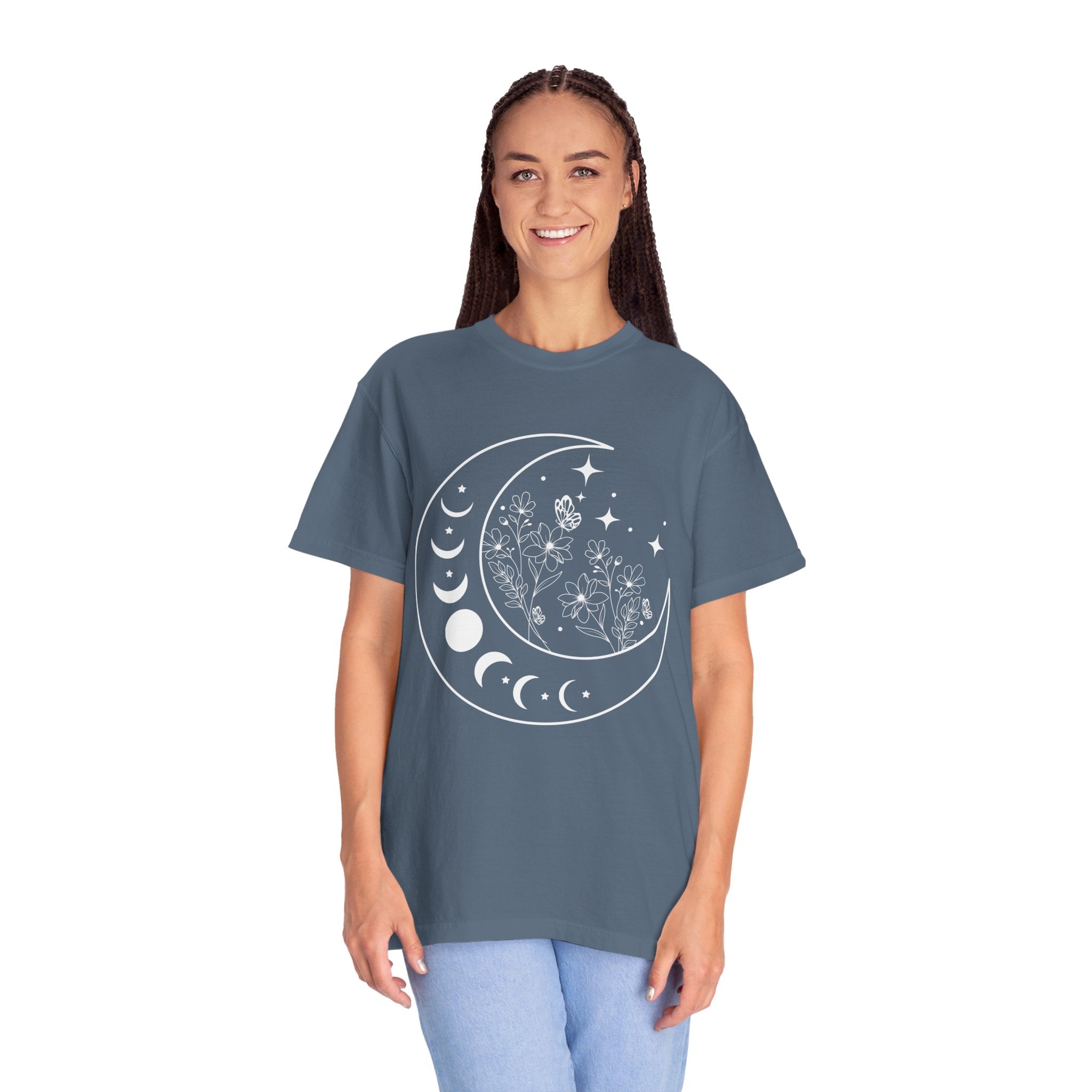 Celestial Moon Shirt, Floral Moon Shirt, Mystical Moon Phase Shirt, Astrology Shirt, Boho Moon Phase T-shirt, Trendy Shirts