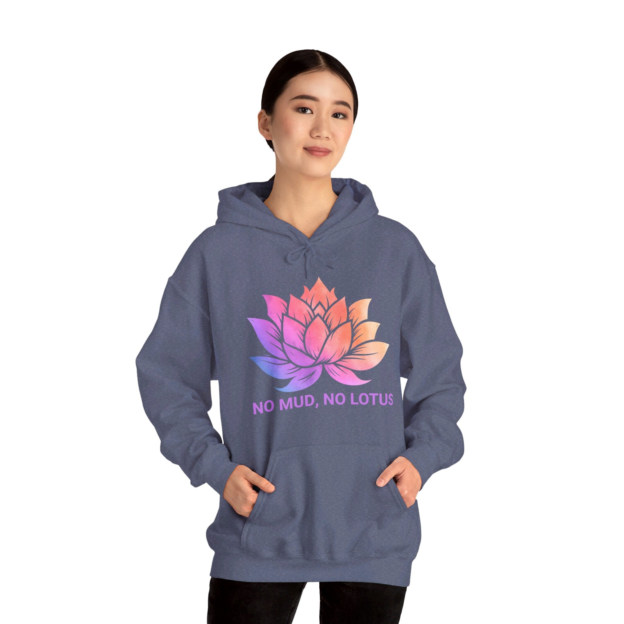 Lotus Flower Hoodie, Zen Meditation Gift, No Mud No Lotus, Yoga Clothes for Women, Meditation Shirt, Spiritual Tshirt, Yoga Shirt, Namaste Yall