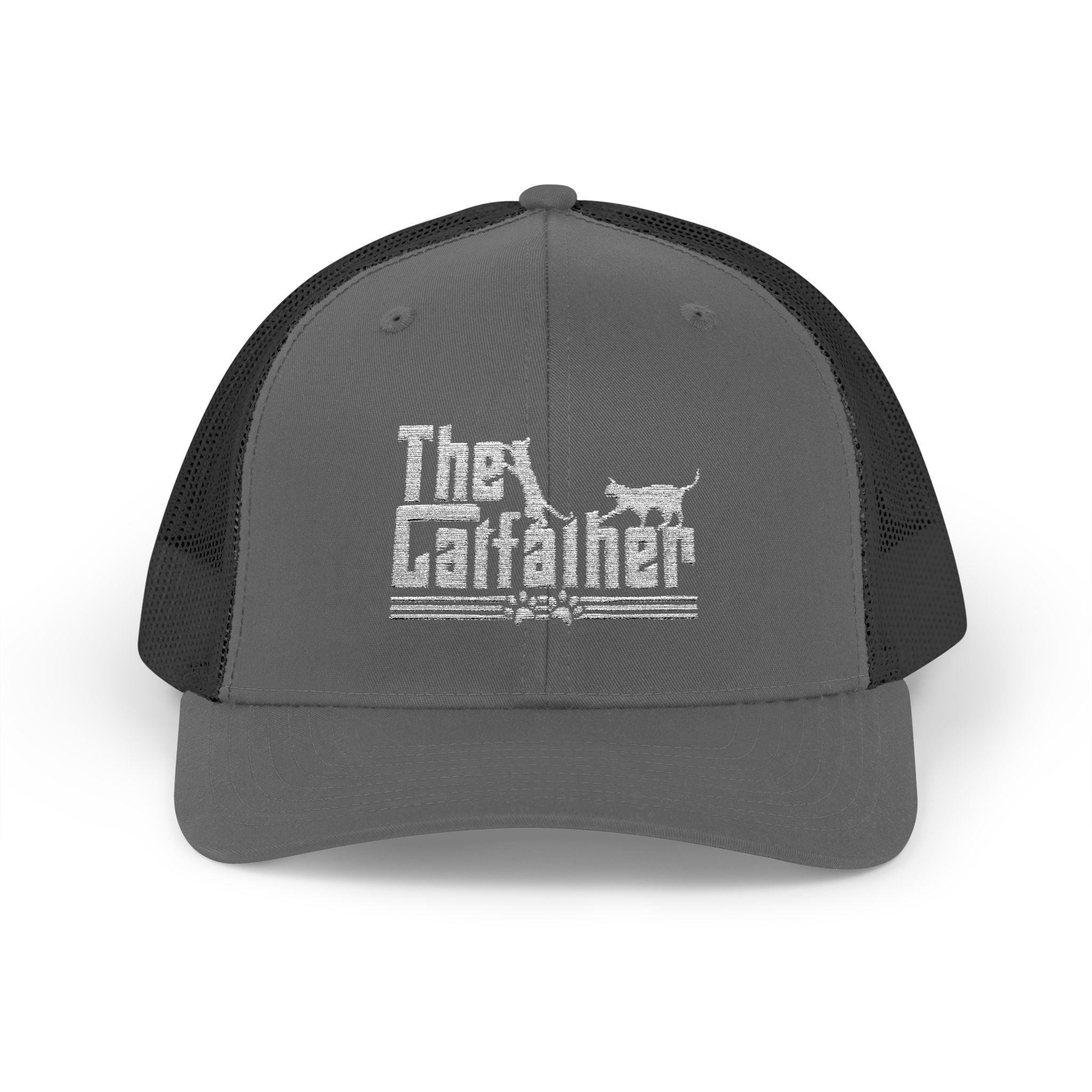 The Catfather Trucker Hat, Embroidered Cap, Cat Lover Gift for Dad, Fathers Day Gift, Cat Owner Gift for Husband, Cat Dad Hat, Trucker Cat Hat
