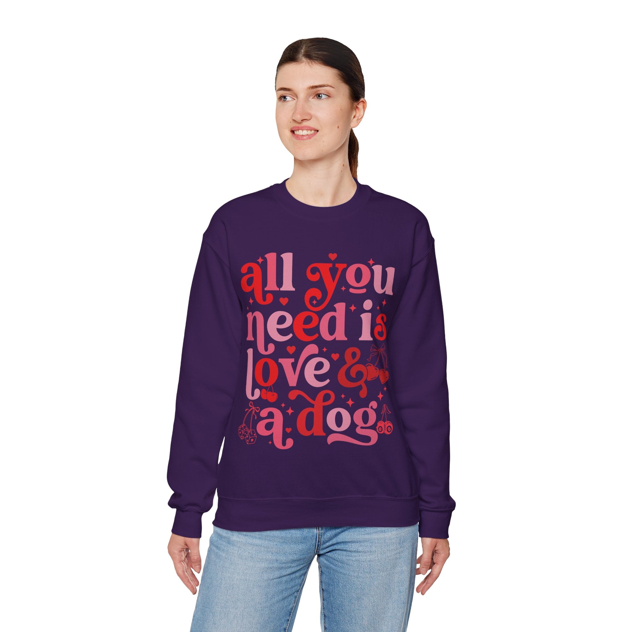 Dog Mom Sweatshirt Valentines, All You Need Is Love Sweatshirt, Womens Dog Lover Shirt, Dog Mama Sweatshirt, All You Need Is Love and a Dog