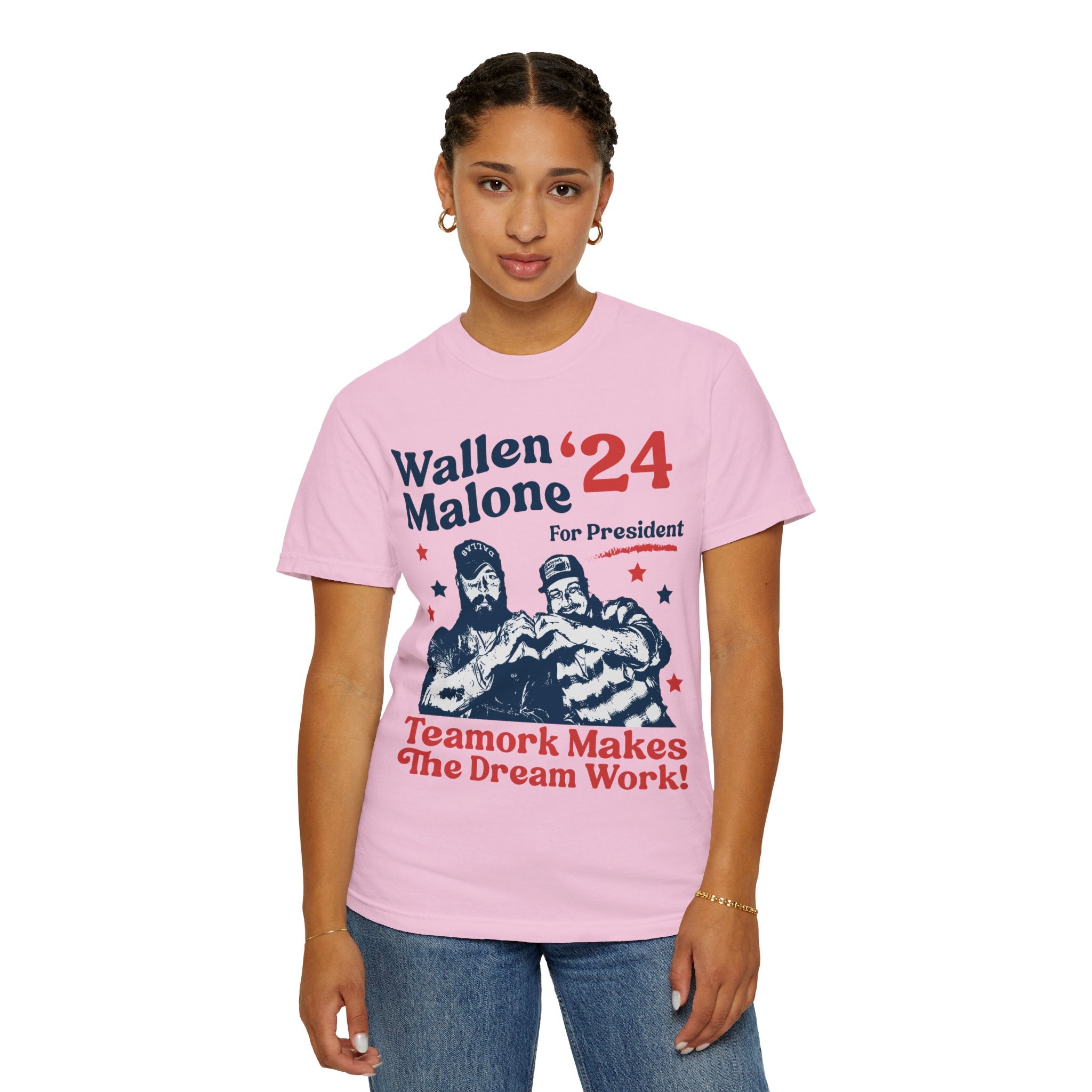 Wallen Malone 2024 For President, Funny '24 Election Graphic Tee, Vintage Inspired Humor Concert Music T-Shirt, Had Some Help