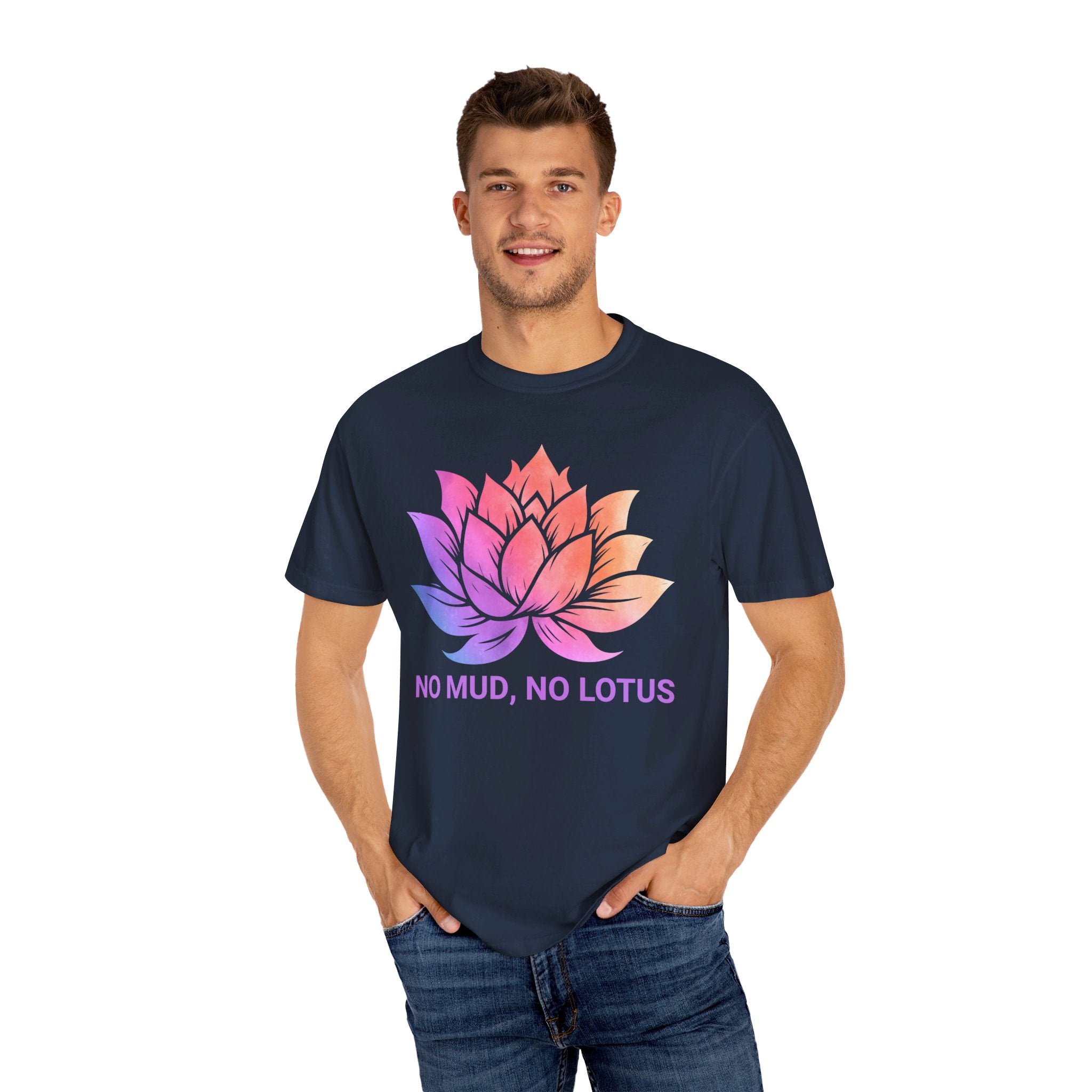 Lotus Flower T-Shirt, Zen Meditation Gift, No Mud No Lotus, Yoga Clothes for Women, Meditation Shirt, Spiritual Tshirt, Yoga Shirt, Namaste Yall