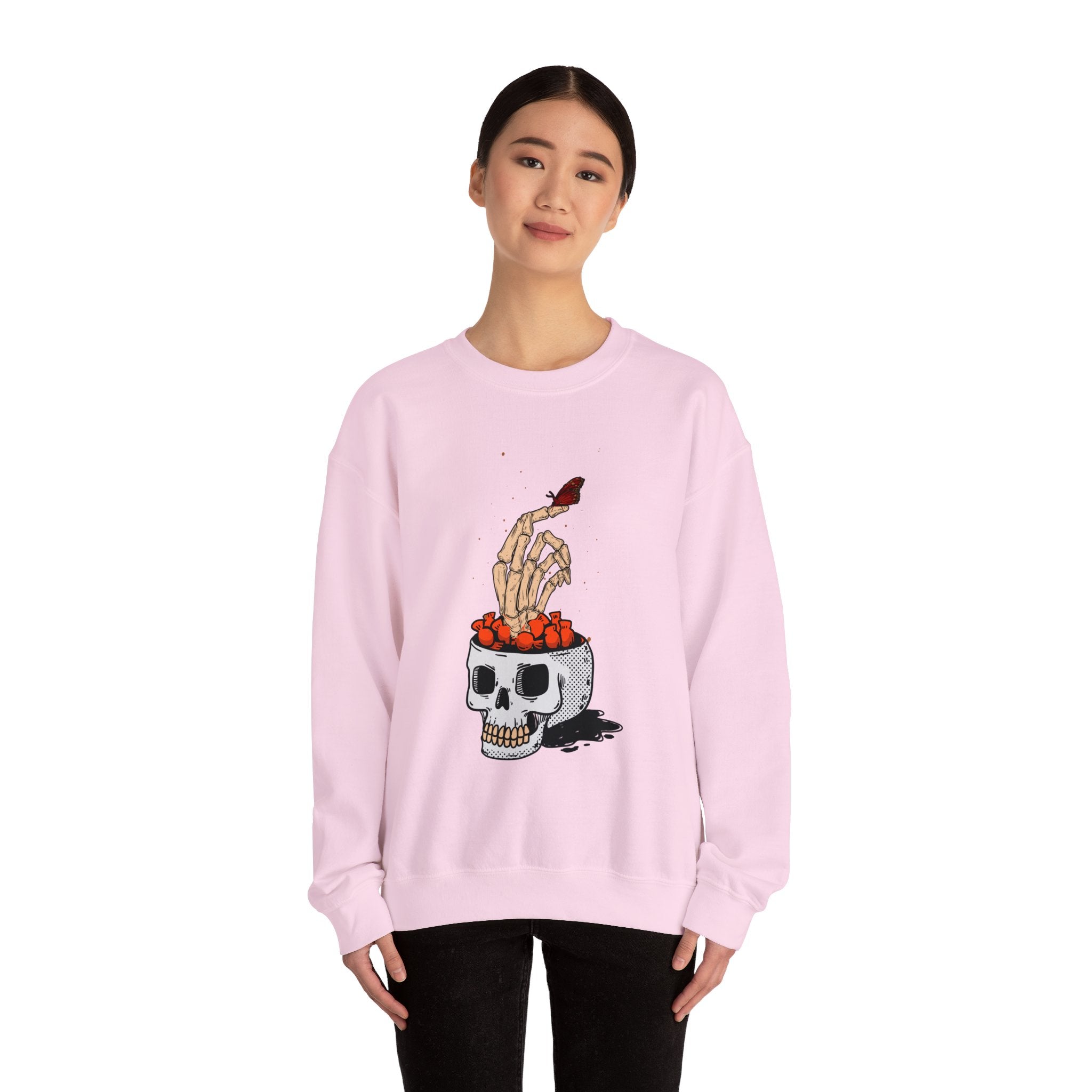 Skull skeleton hand halloween Sweatshirt, Skeleton Hand T-Shirt, Skeleton Shirt, Horror Gift, Skeleton Rock Tee, Rock and Roll Shirt