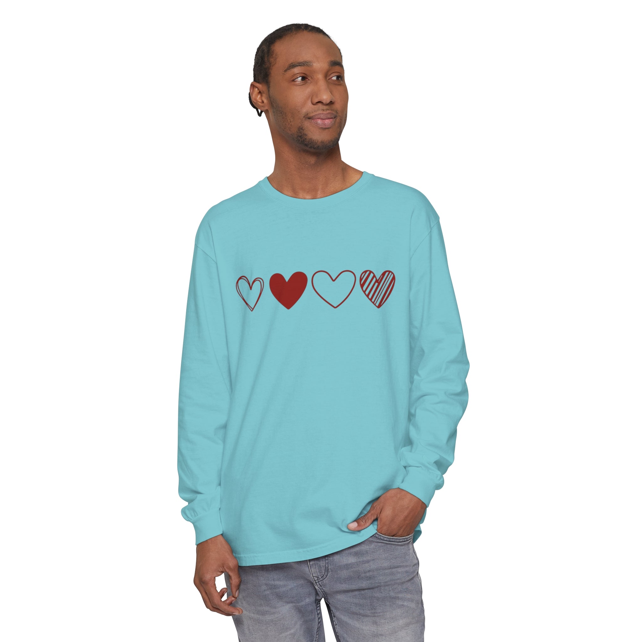 Heart Long Sleeve T-Shirt, Valentines Day Sweatshirt, Couple Gift Long Sleeve Shirt, Valentines Day Shirt, Heart Gift for Women, Valentine