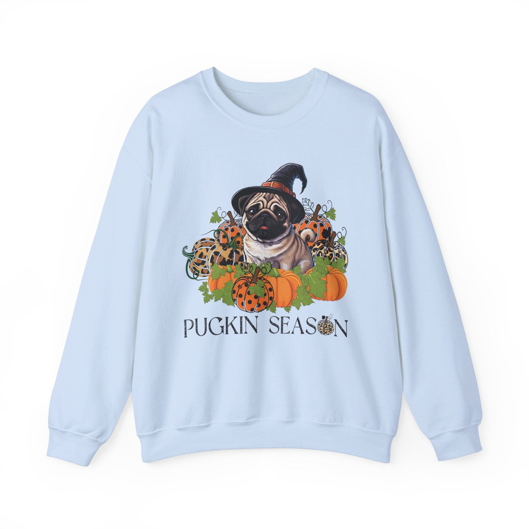 Fall Pug Sweatshirt, Pugkin Season Shirt, Leopard Print Pumpkin T-shirt, Cute Dog Lover Graphic Tee, Halloween Party Gift Tshirt