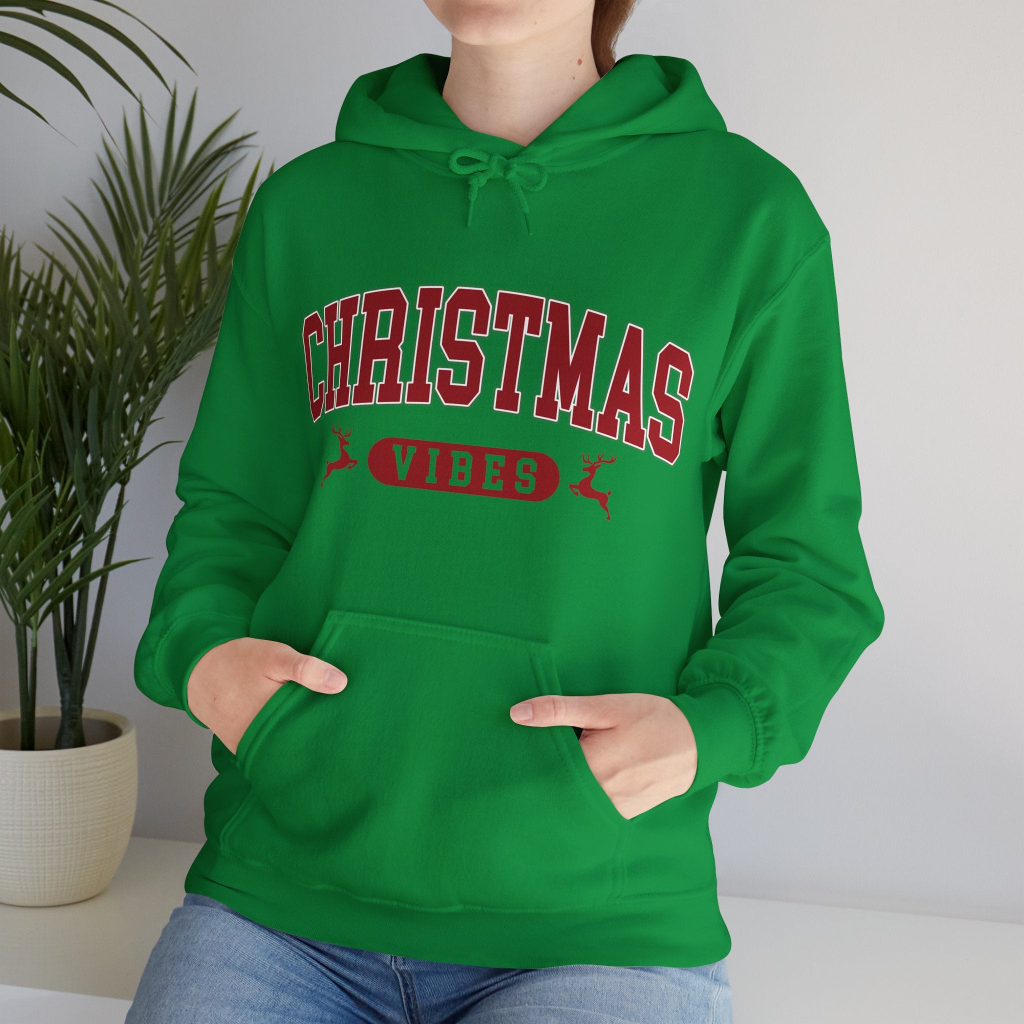 Retro Christmas Vibes Hoodie, Womens Christmas Hoodie, Holiday Sweater, Cute Christmas Hooded Sweatshirt, Christmas Gift, Winter Shirt