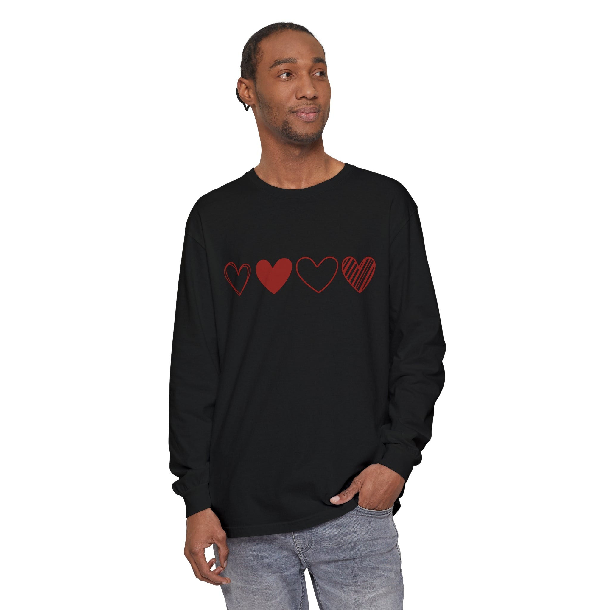 Heart Long Sleeve T-Shirt, Valentines Day Sweatshirt, Couple Gift Long Sleeve Shirt, Valentines Day Shirt, Heart Gift for Women, Valentine