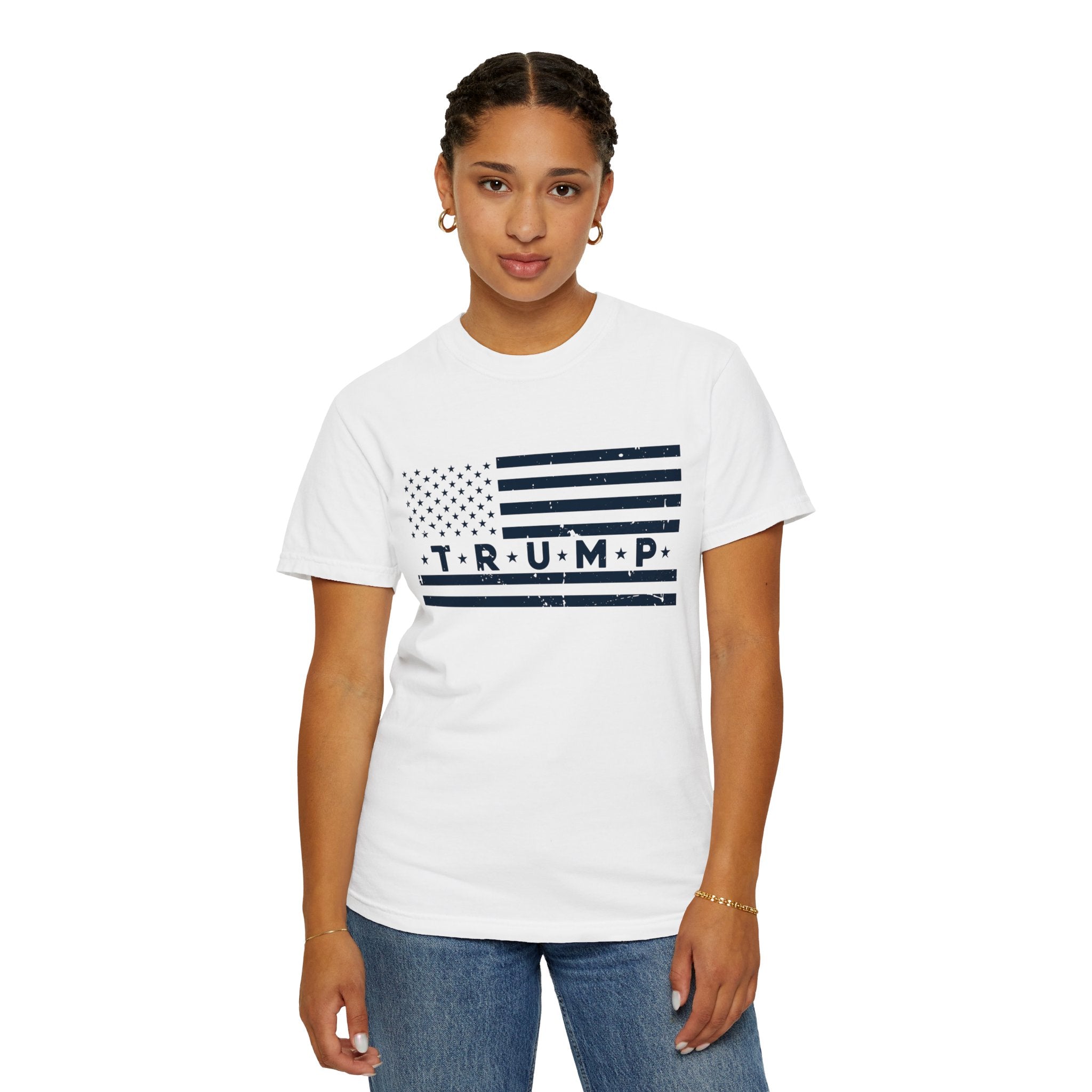 Trump Flag,Trump Flag Shirt,Donald Trump Shirt, Womens Trump Clothing, Republican T Shirts, Pro Trump Train MAGA Ladies Trump Tee