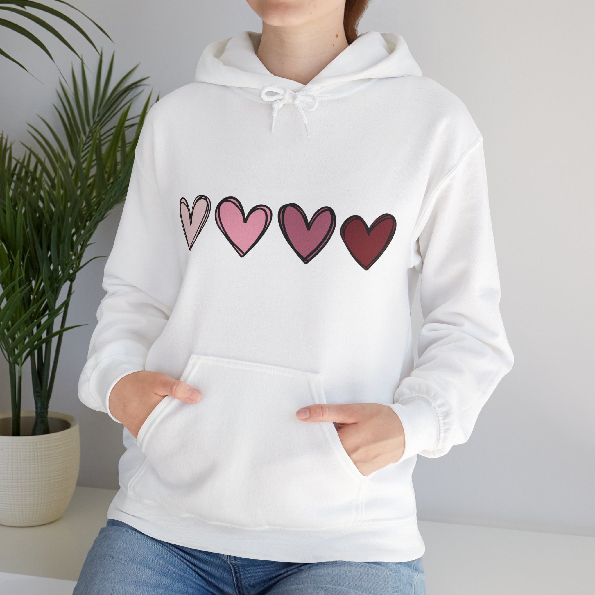 Valentine Double Heart Hoodie, Cute Valentine Hoodie, Valentine Sweatshirts, Vintage Valentine Hooded Sweatshirt, Valentine Pullover