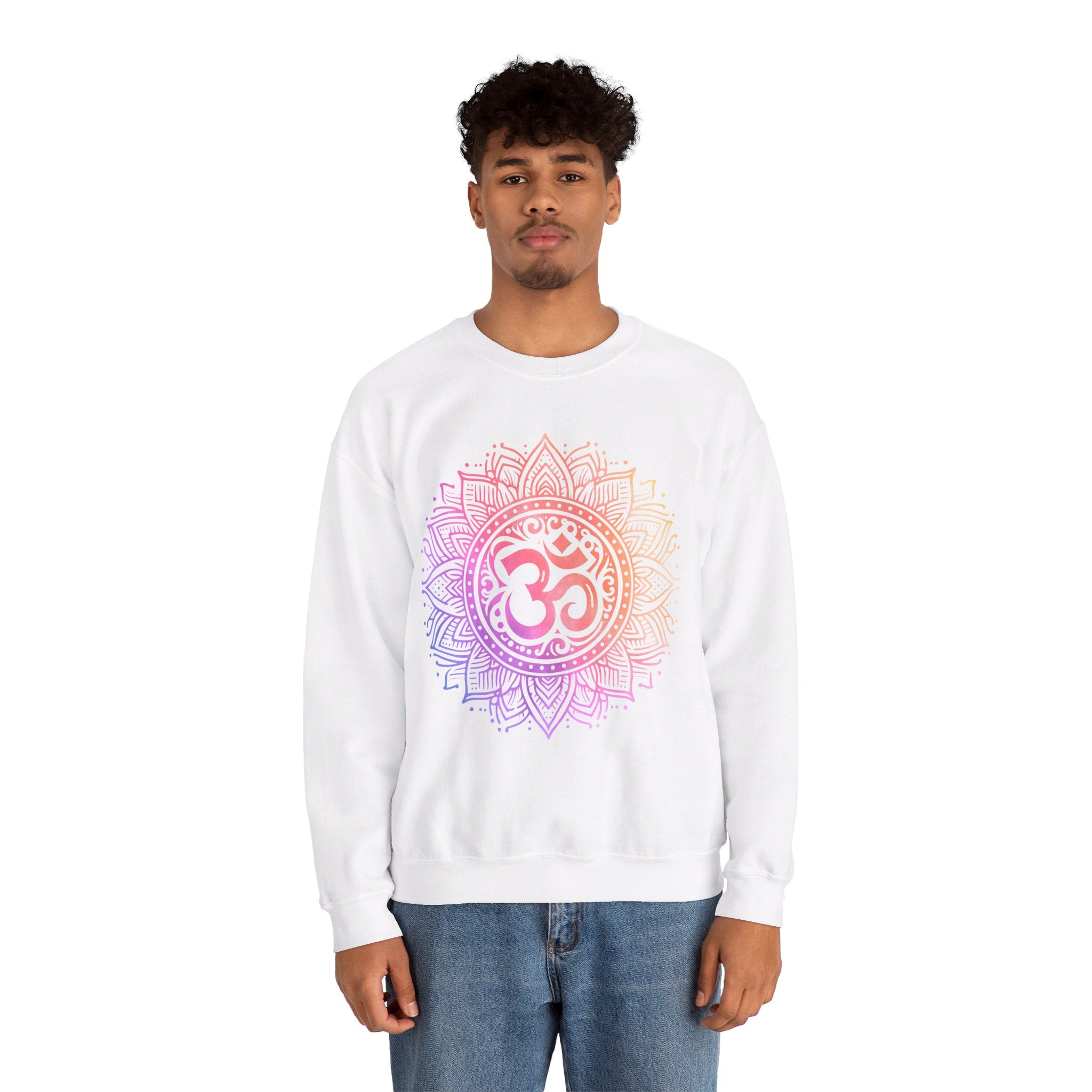 Om Mandala Sacred Geometry Sweatshirt Yoga Art Meditation Mindfulness Gift Boho Aesthetic Clothing