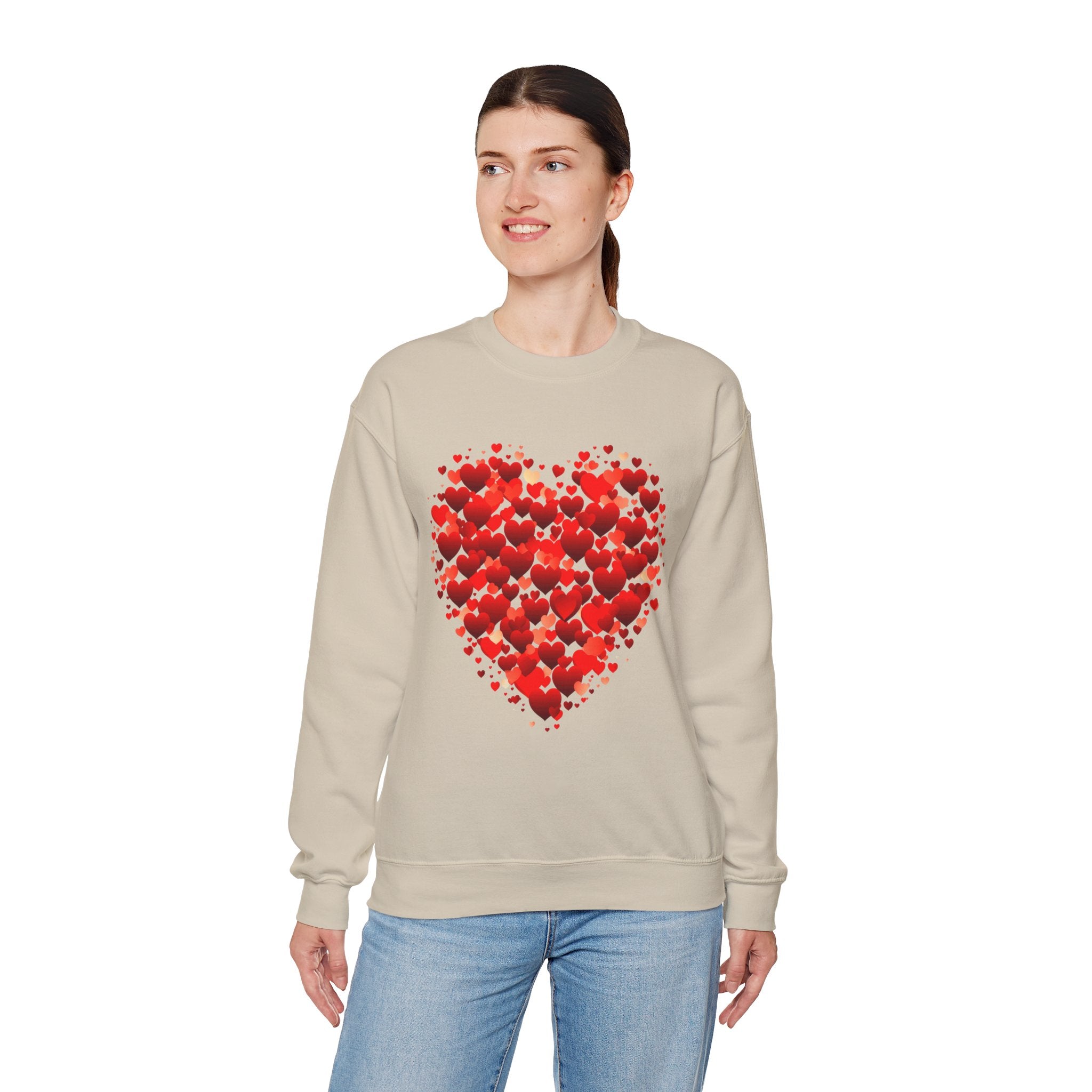 Valentines Day Cute Heart Sweatshirt, Valentines Shirt, Valentines Double Heart Sweatshirt, Red Heart Sweater, Valentines Love Shirt, Love Sweater