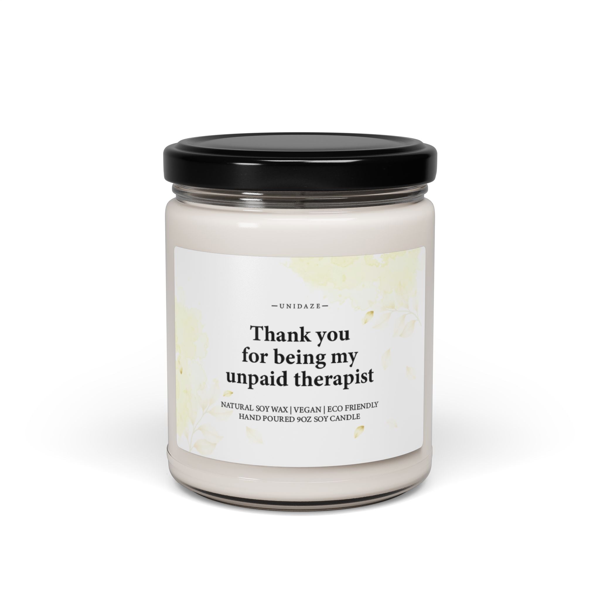 UNIDAZE Thank you for being my unpaid therapist, co-worker gift, best friend gift, funny candles, gifts for her, funny gifts, christmas gift Printify Assembled in the USA Assembled in USA best friend birthday best friend candle best friend gift besties gift Bio candles coworker gift Decor Eco-friendly funny candle funny gifts funny xmas gift gift for besties Halloween hand poured candle Holiday Picks Home & Living Home Decor Made in the USA Made in USA soy wax candle thank you bestie unpaid therapist