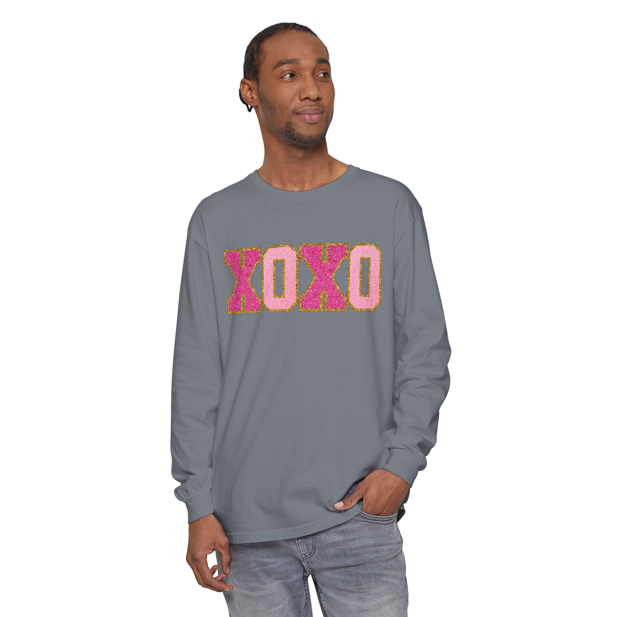 Long Sleeve XOXO Shirt, Valentines Day, Pink XOXO Long Sleeve, Valentines Day XOXO Hearts Shirt