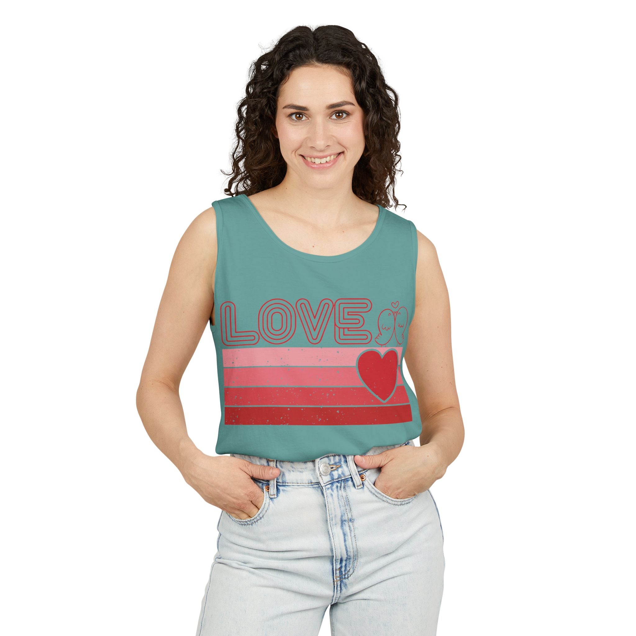 Retro Love Valentines Day Tank Top, Valentines Day Shirts For Woman, Heart Tank Top, Cute Valentine Shirt, Valentines Day Gift, Valentines Gift