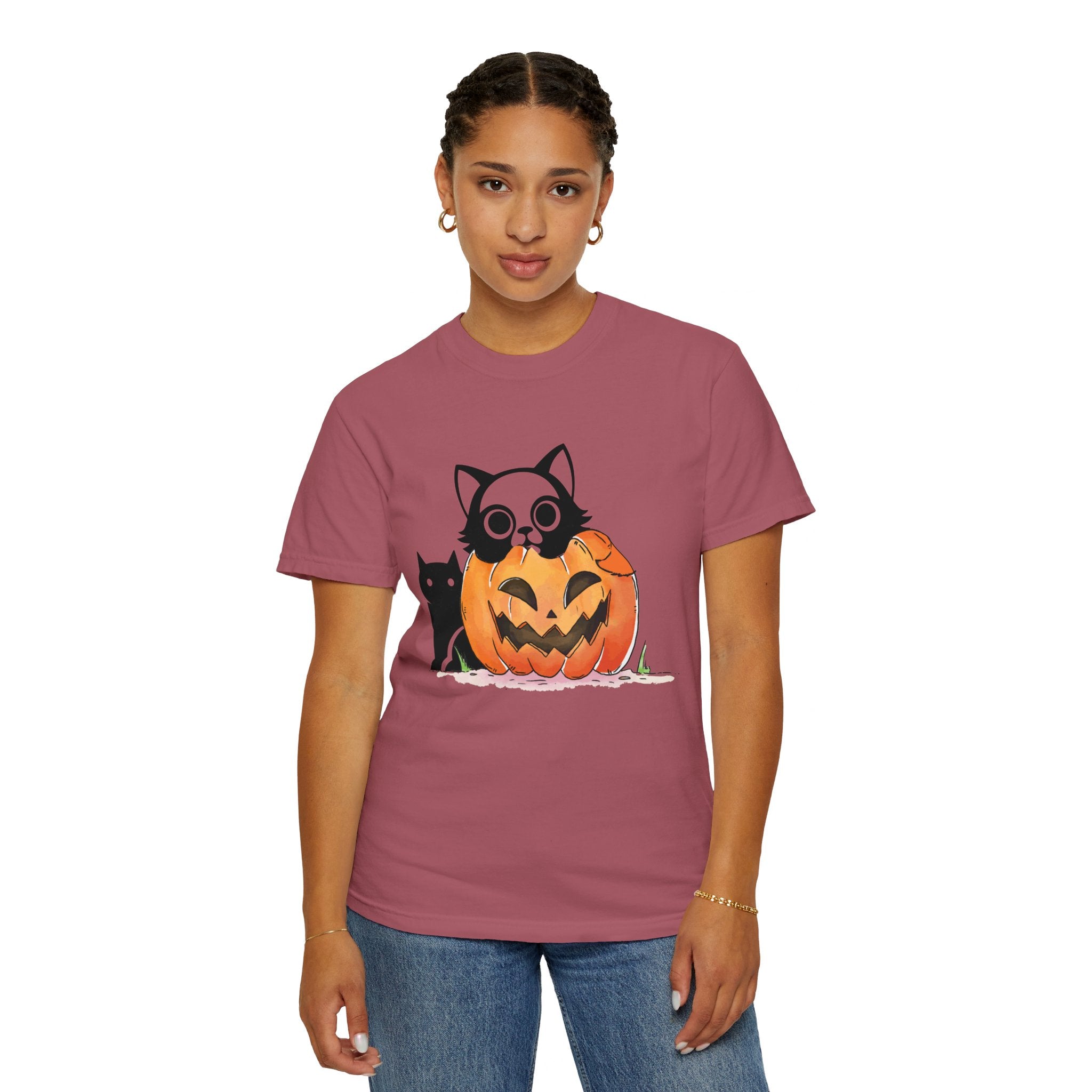 Vintage 90s Cat Halloween Shirt, Retro Halloween Shirt, Spooky Season Tee, Pumpkin Shirt, Halloween Shirt, Vintage Halloween Shirt