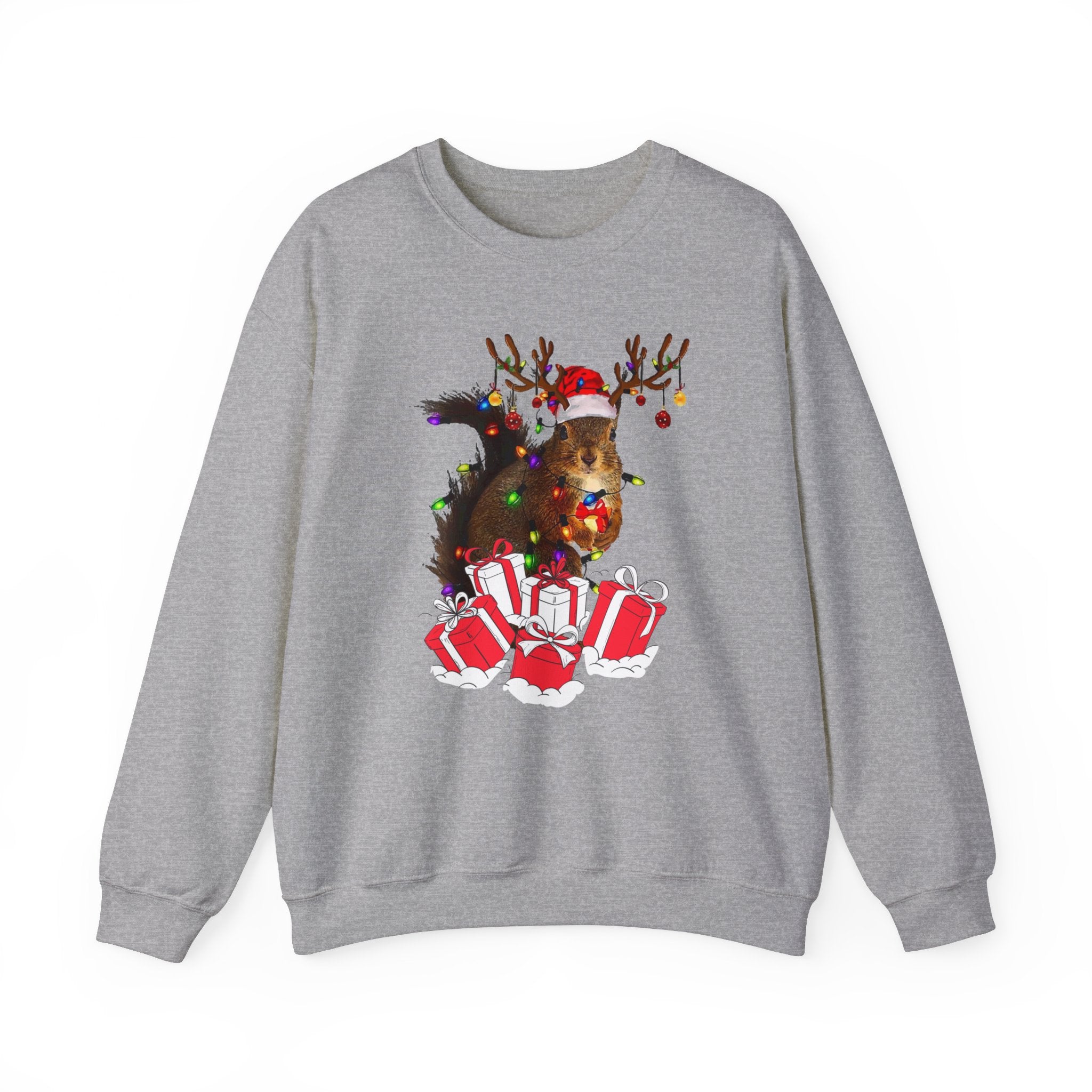 Christmas Squirrel Lights Sweatshirt, Christmas Sweatshirt, Funny Christmas Sweat, Christmas Gift Sweater, Holiday Crewneck