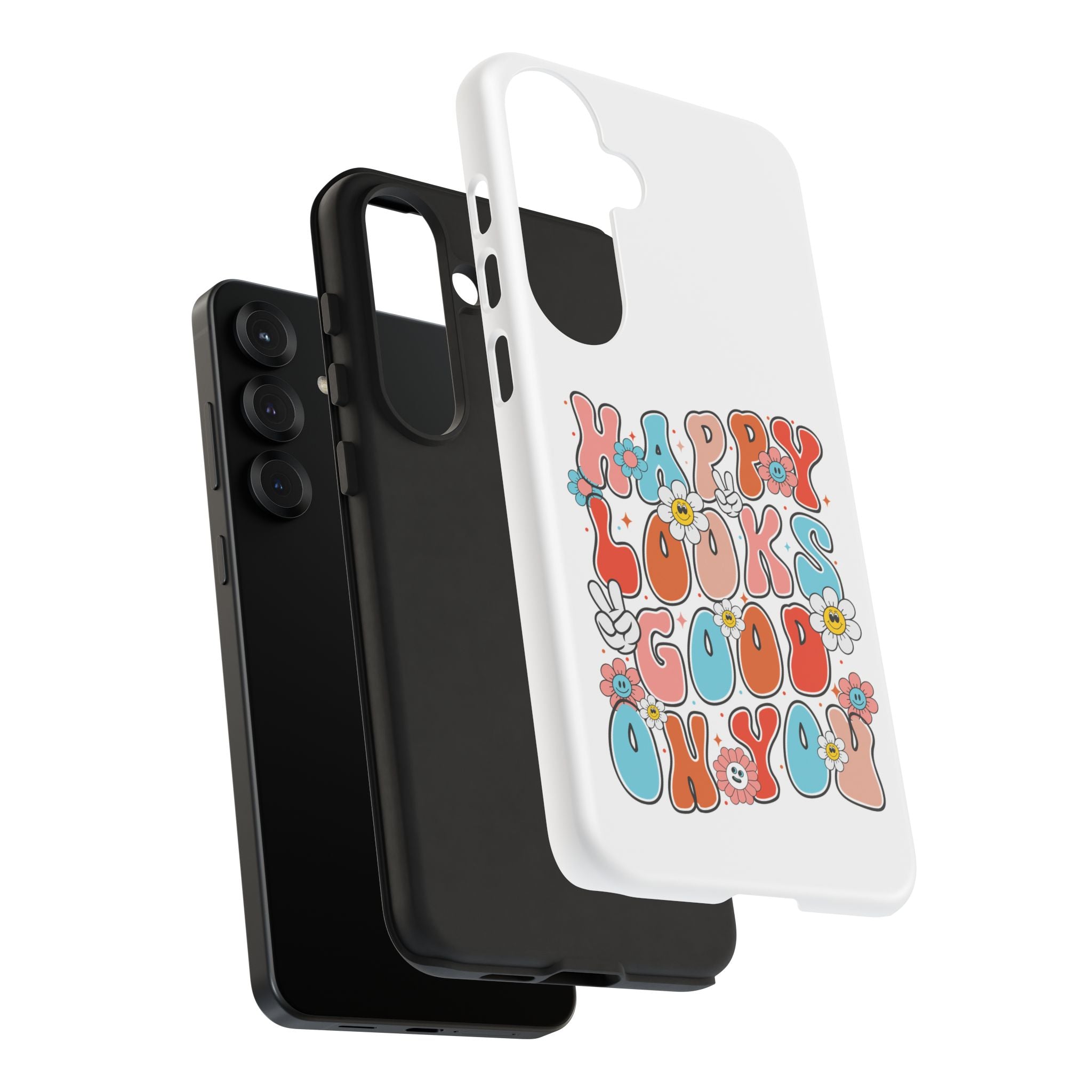 Happy Looks Good on You Phone Case, Mental Health Phone Case, Inspirational Phone Case, Therapist Gift, Depression Phone Case, iPhone, Google Pixel & Samsung Galaxy