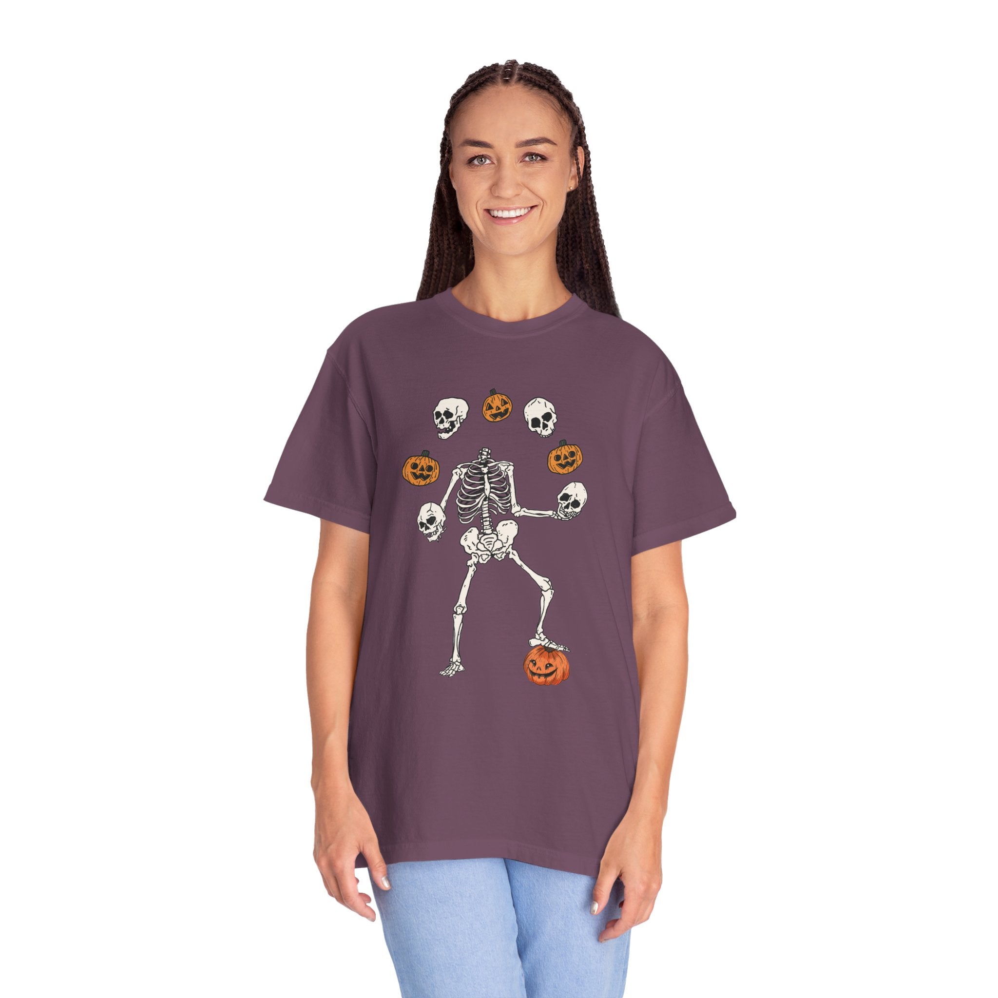 Dancing Skeleton Pumpkin Shirt, Retro Halloween Shirt, Womens Halloween Shirt, Cute Fall Shirt, Spooky Season, Pumpkin Face