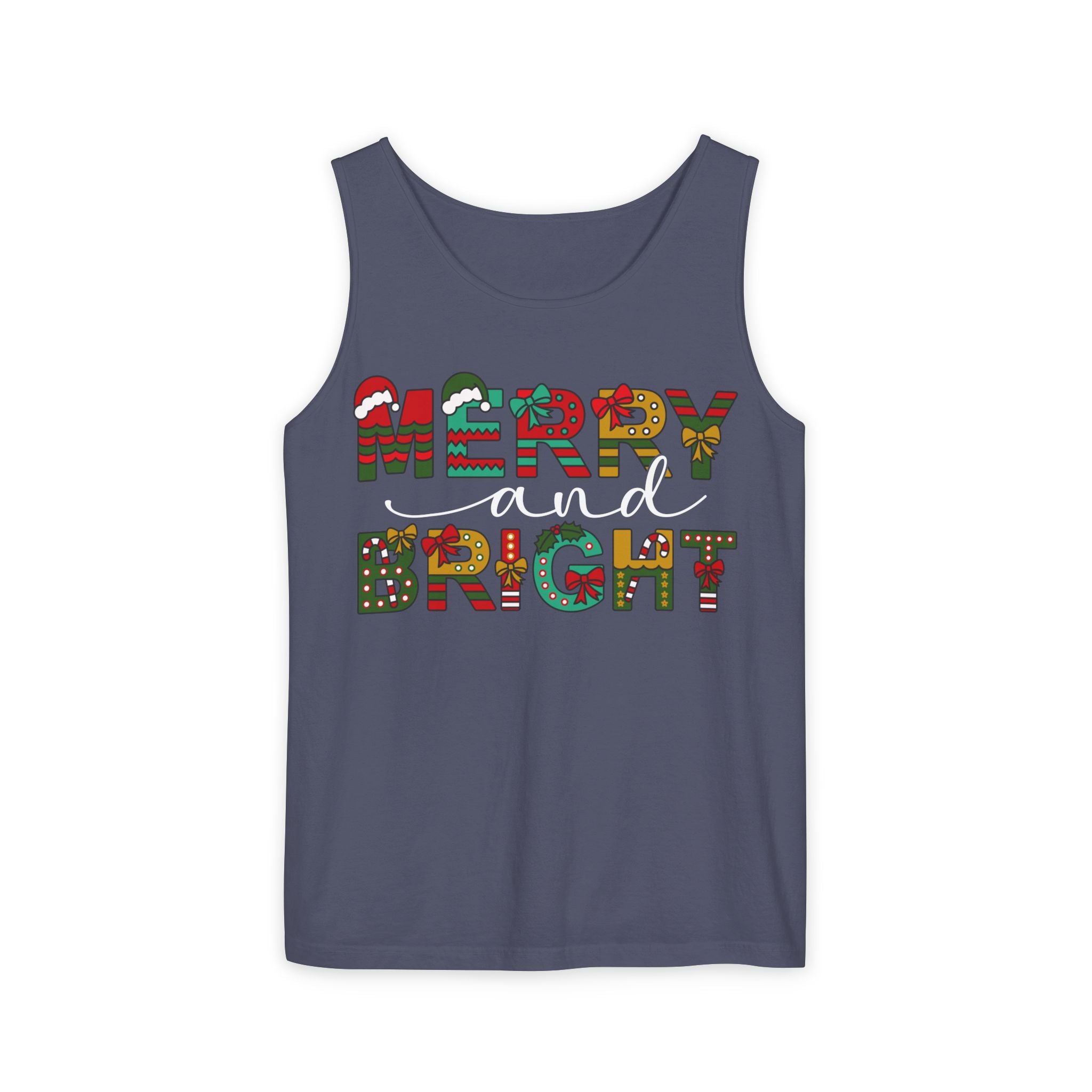 Merry and Bright Tank Top, Merry and Bright Christmas Tank Top, Holiday Shirt for Women, Unique Holiday Gift, Christmas Party Outfit, Xmas Shirts