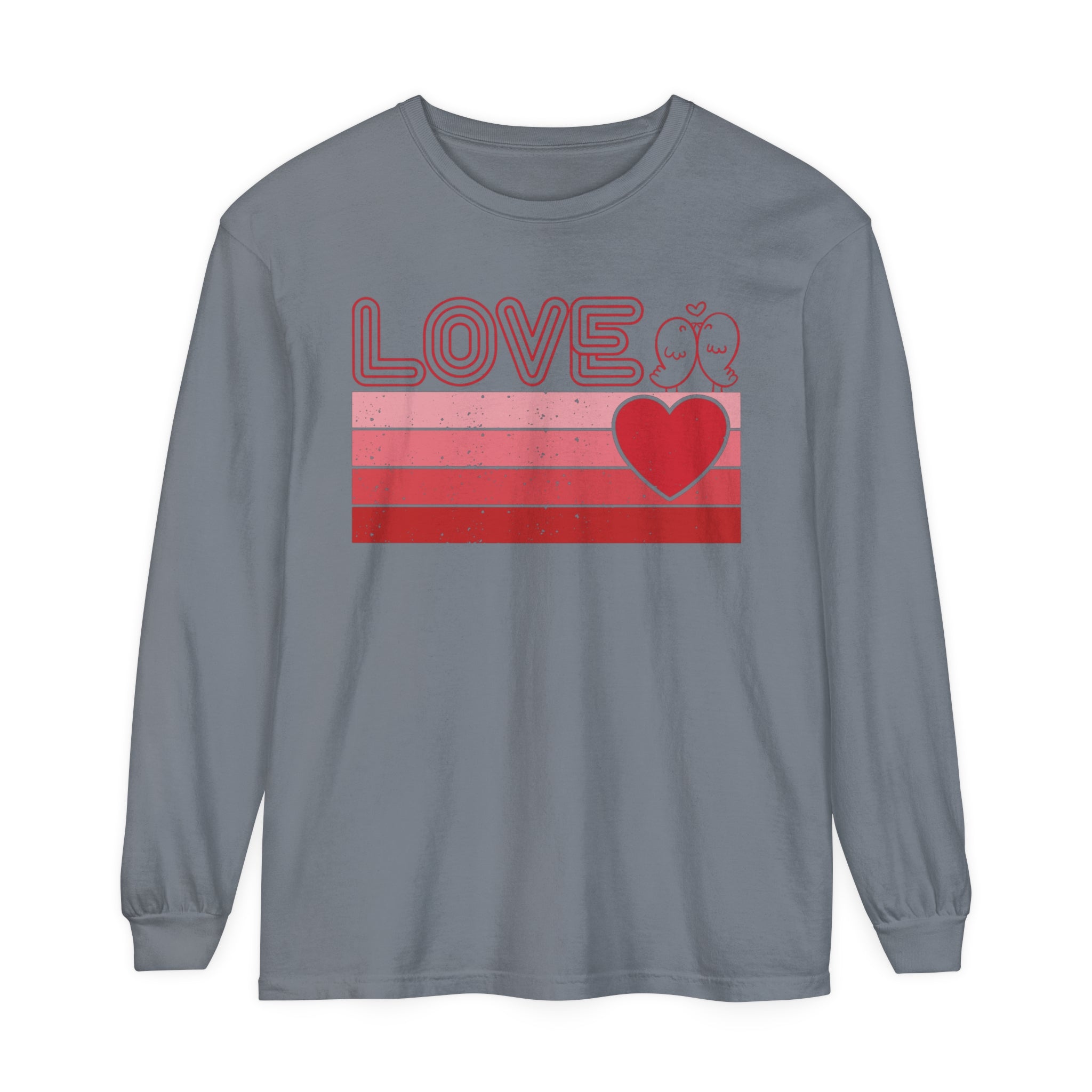 Retro Love Valentines Day Long Sleeve T-Shirt, Valentines Day Shirts For Woman, Heart Shirt, Cute Valentine Shirt, Valentines Day Gift, Valentines Gift