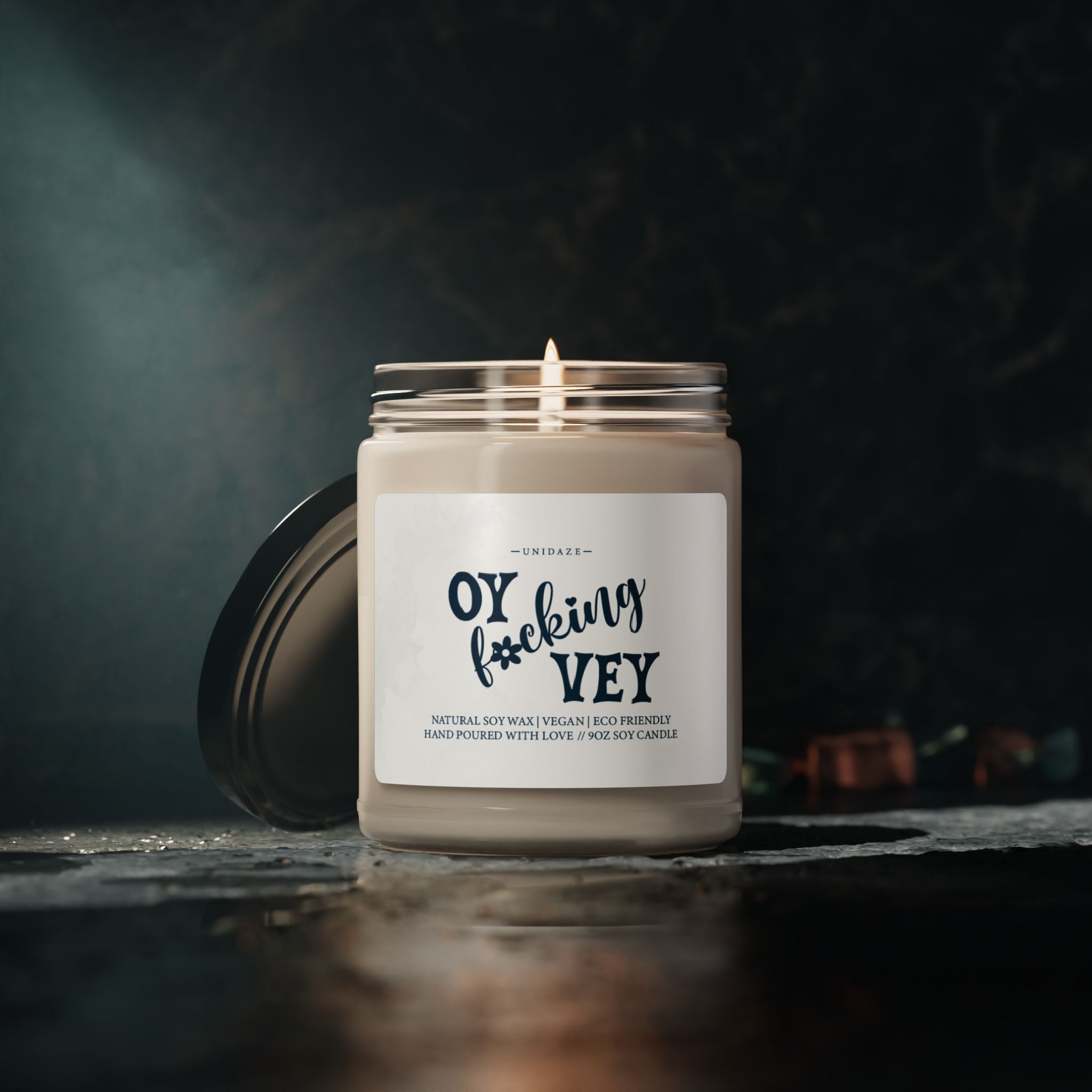 UNIDAZE Oy F*cking Vey Candle, Support Humor, Co-Worker Gift, Jewish Gift, Hanukkah, Funny Candles Printify Assembled in the USA Assembled in USA Bio candles Clean Burning Co-Worker Gift Decor Eco-friendly Funny Candles Grandmother Gift Halloween Hanukkah Hanukkah Funny Hanukkah Gift Holiday Picks Home & Living Home Decor Jewish Gift Jewish Humor Made in the USA Made in USA Mom Gift Parent Gift Phthalate Free Wife Gift