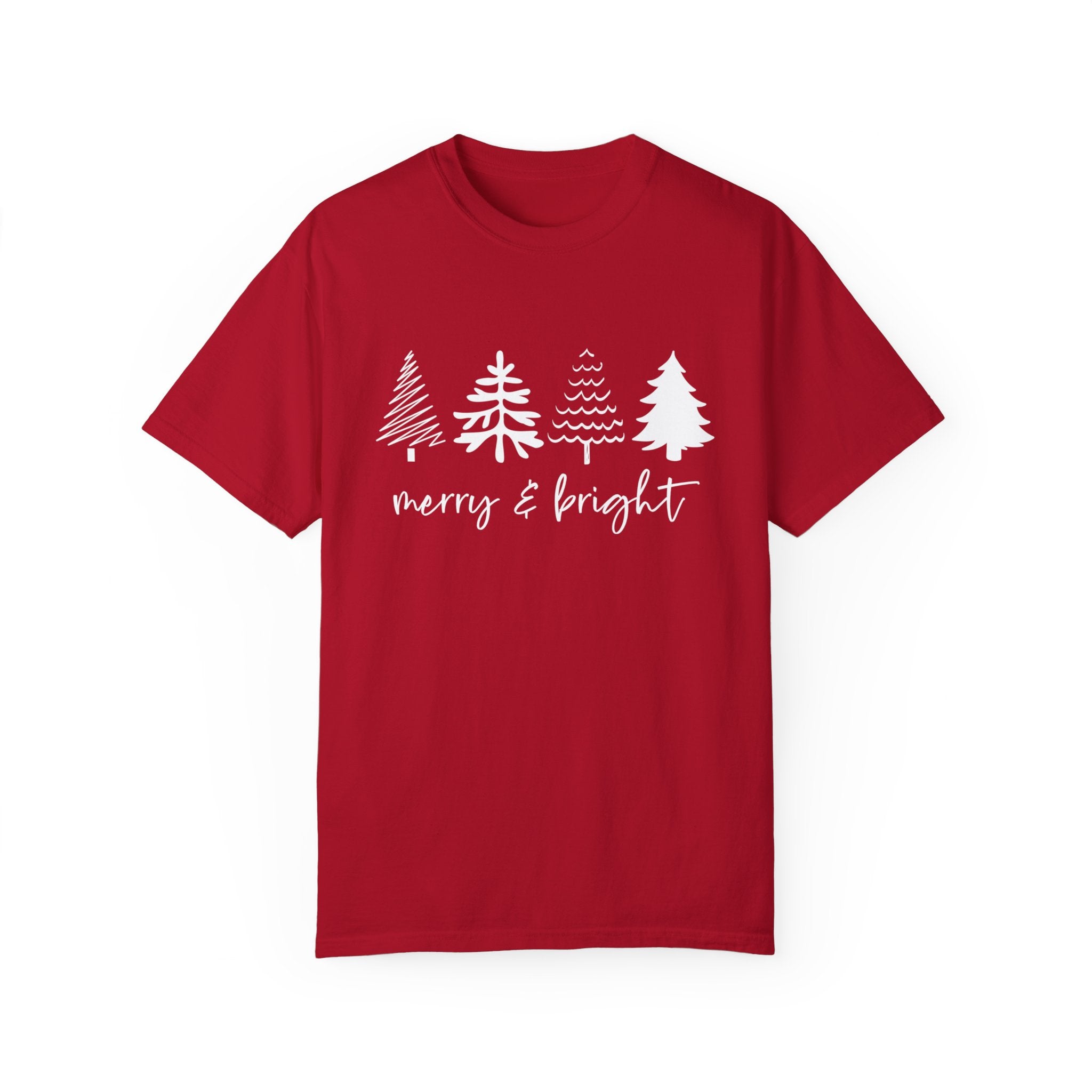 Merry Christmas Tree Shirt, Merry & Bright Christmas Tree Shirt, Womens Christmas Shirt, Cute Christmas Shirt, Holiday Shirt, Pine Tree Shirt