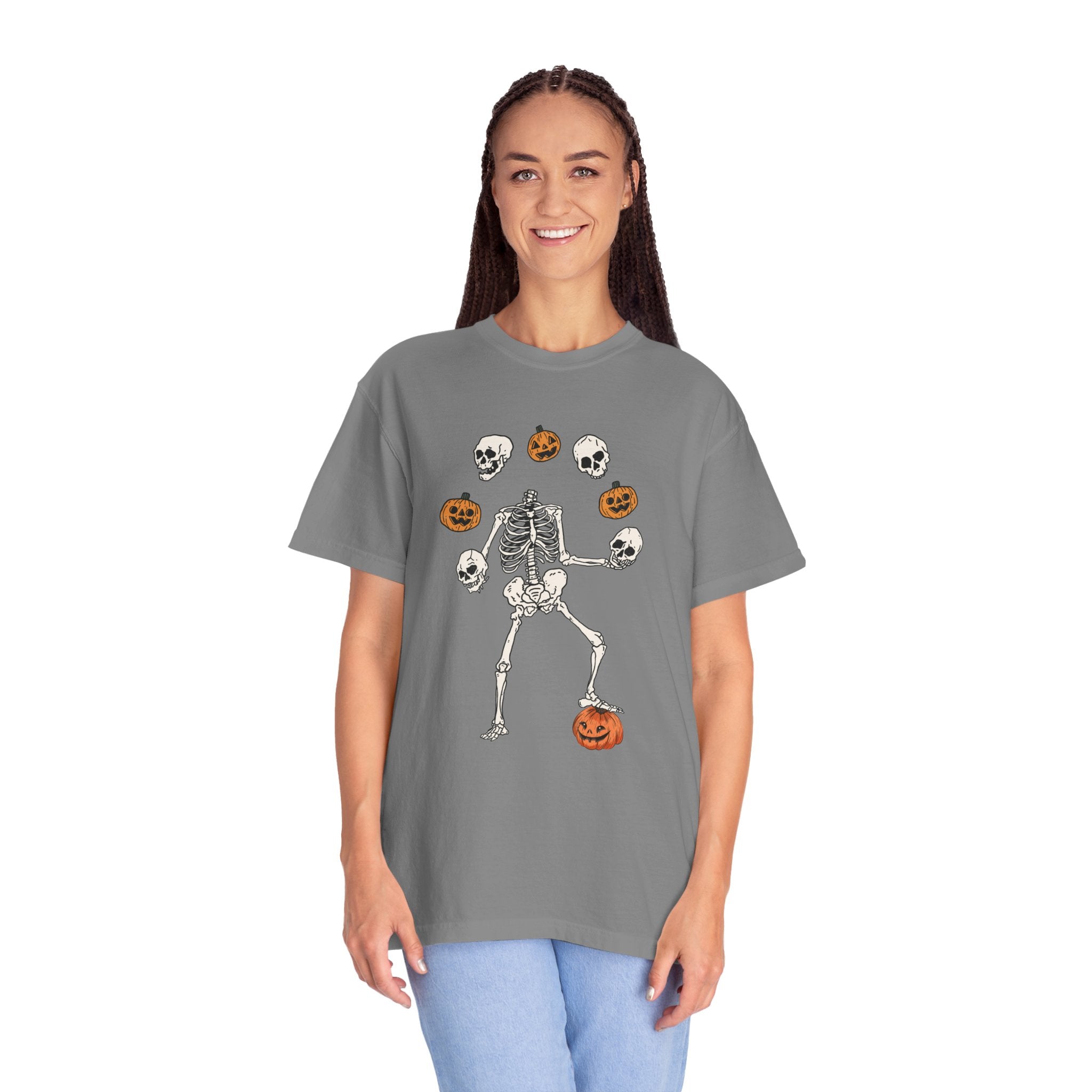 Dancing Skeleton Pumpkin Shirt, Retro Halloween Shirt, Womens Halloween Shirt, Cute Fall Shirt, Spooky Season, Pumpkin Face