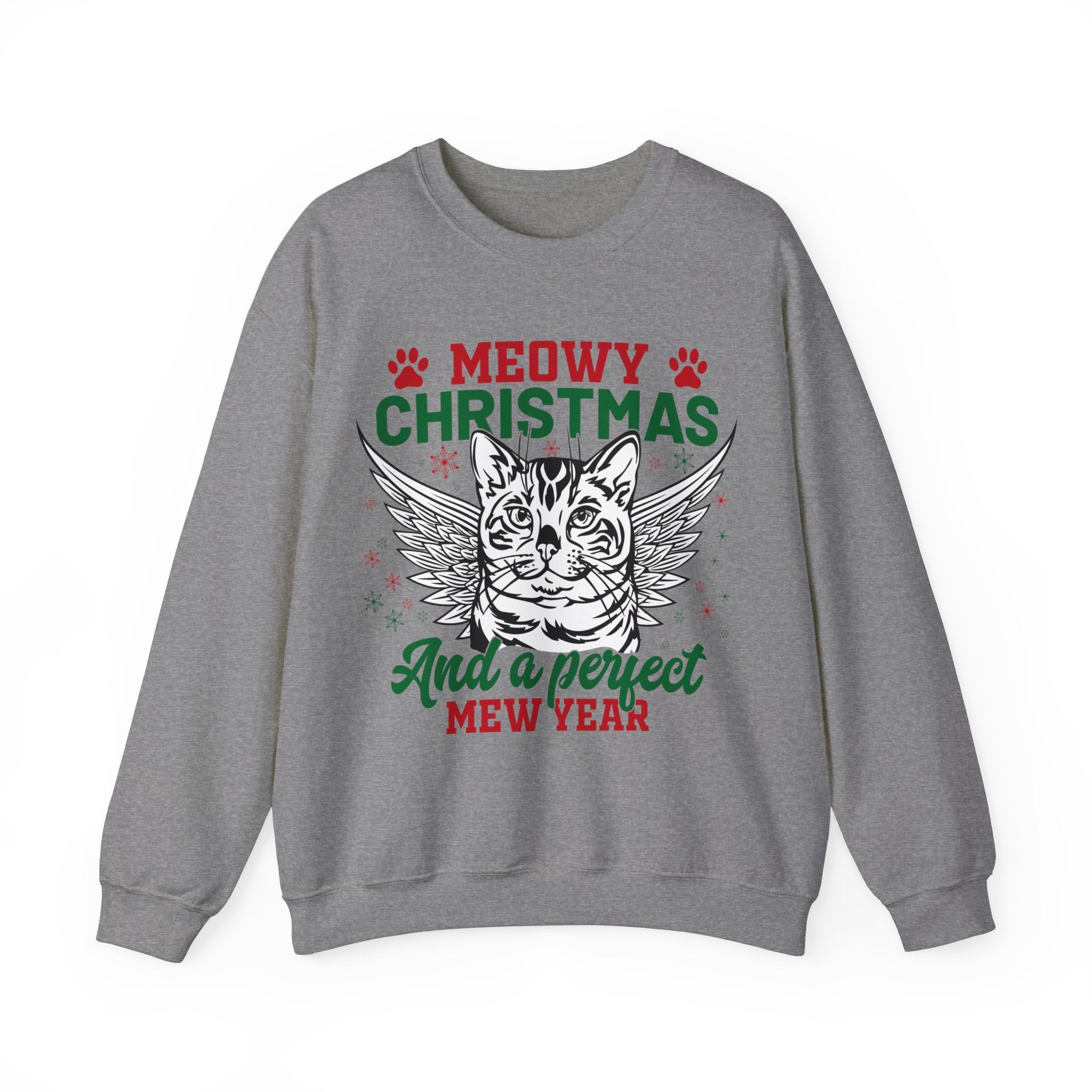 Christmas Cat Sweatshirt, Meowy Christmas Sweatshirt, Trendy Christmas Sweatshirt, Happy New Year, Funny Cat Sweatshirt, Meowy Sweatshirt