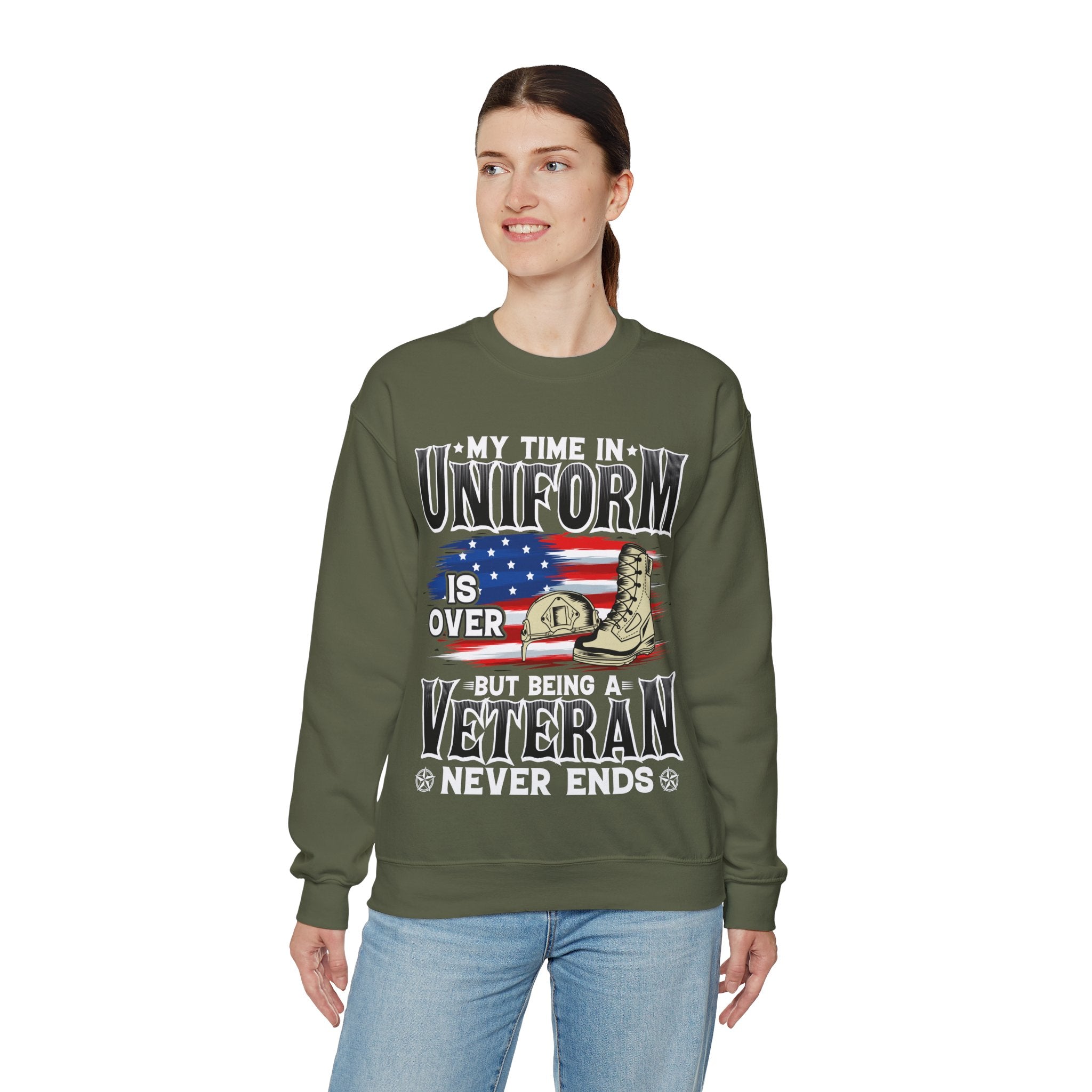 My Time In Uniform Is Over But Being A Veteran Never Ends Sweatshirt, US Veteran Shirt, Veteran Lover Shirt, Veteran Day Gift