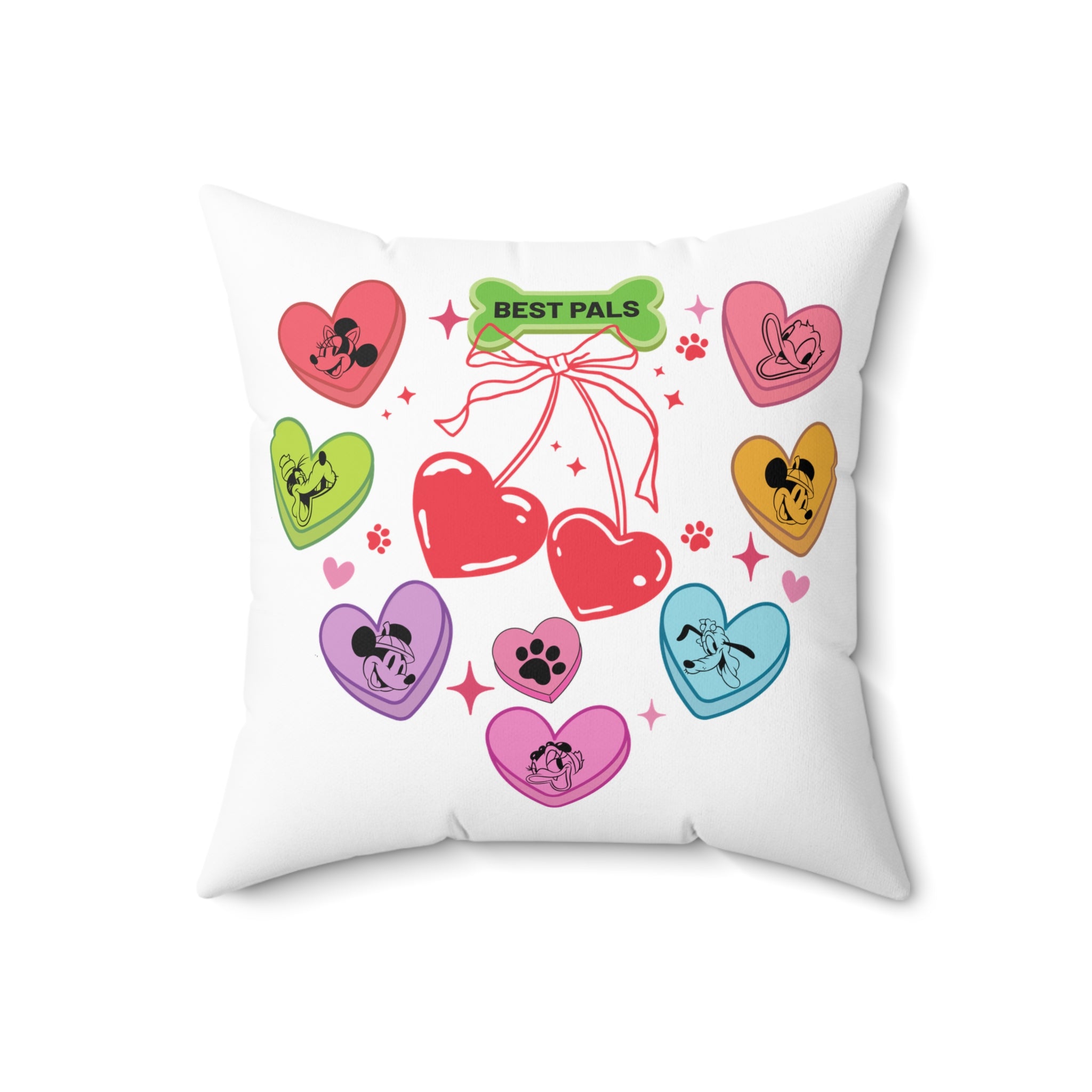 Disney Mickey And Friends Valentine Candy Hearts Pillow, Valentine Disney Characters Pillow, Disney Mickey Friends Pillow Covers, Valentine's Day Gift